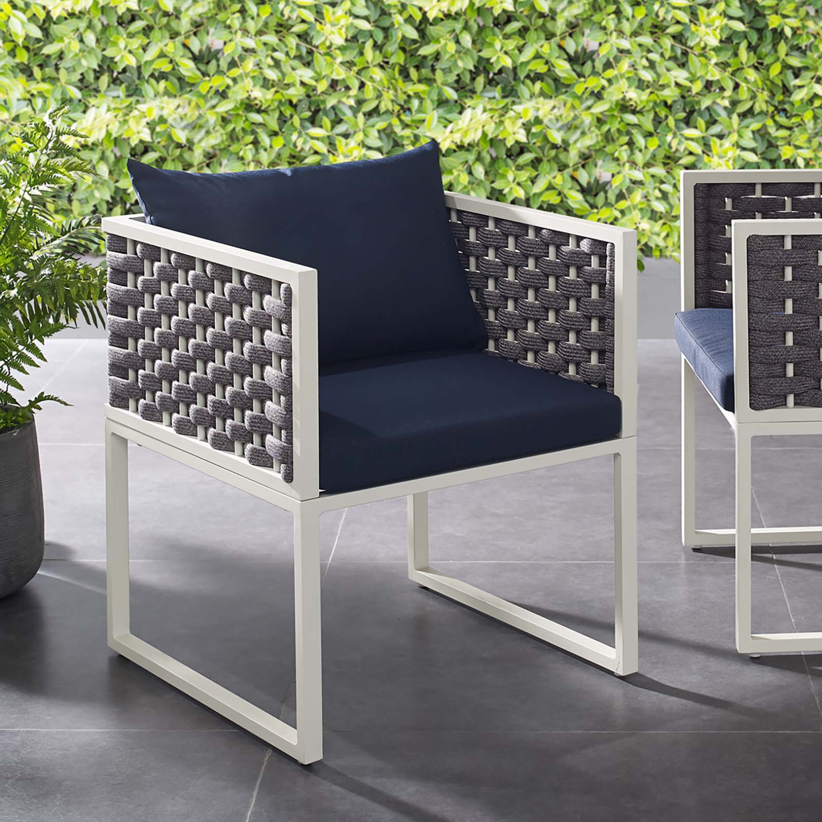 Stance Outdoor Patio Aluminum Dining Armchair-Outdoor Dining Chair-Modway-Wall2Wall Furnishings