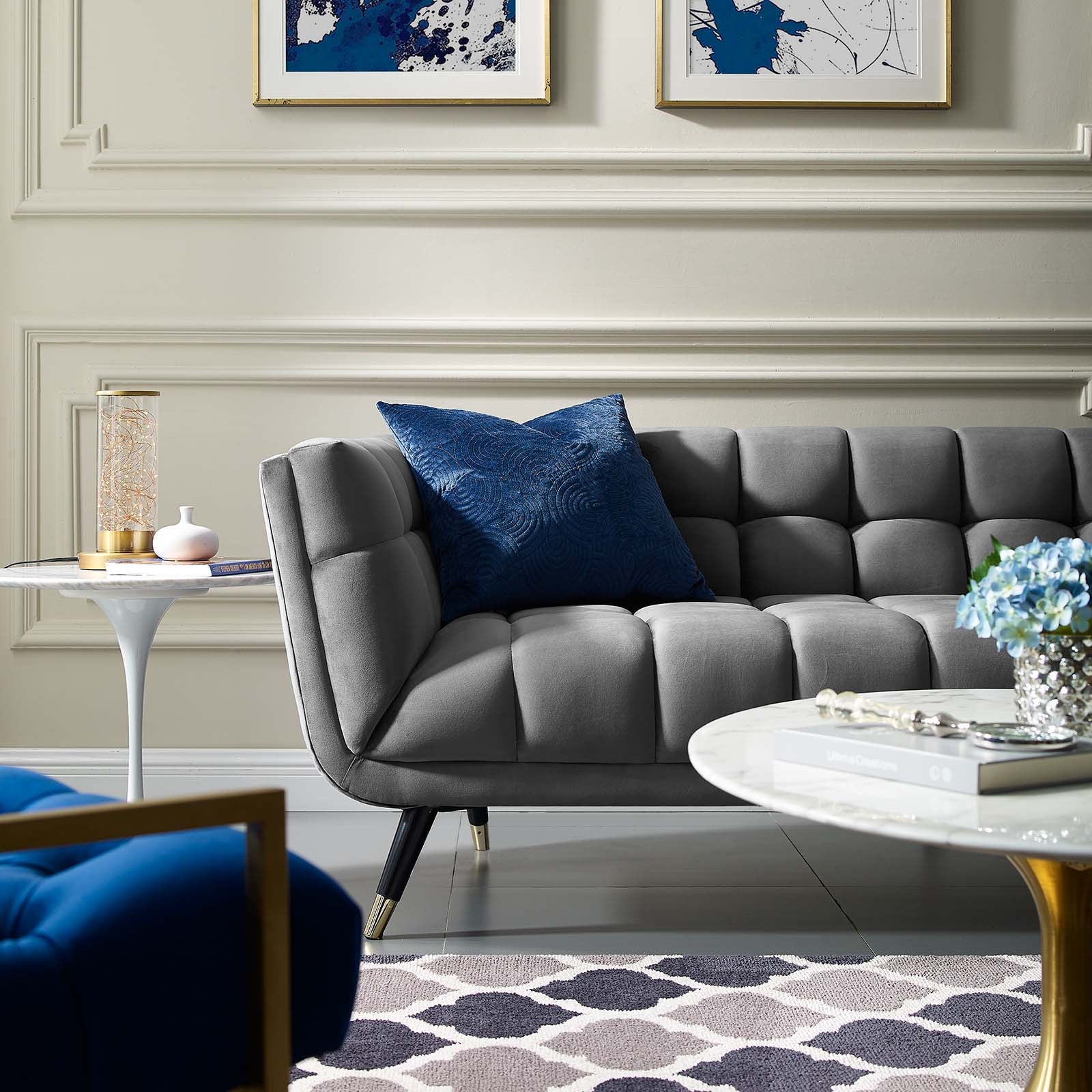 Adept Upholstered Velvet Sofa-Sofa-Modway-Wall2Wall Furnishings