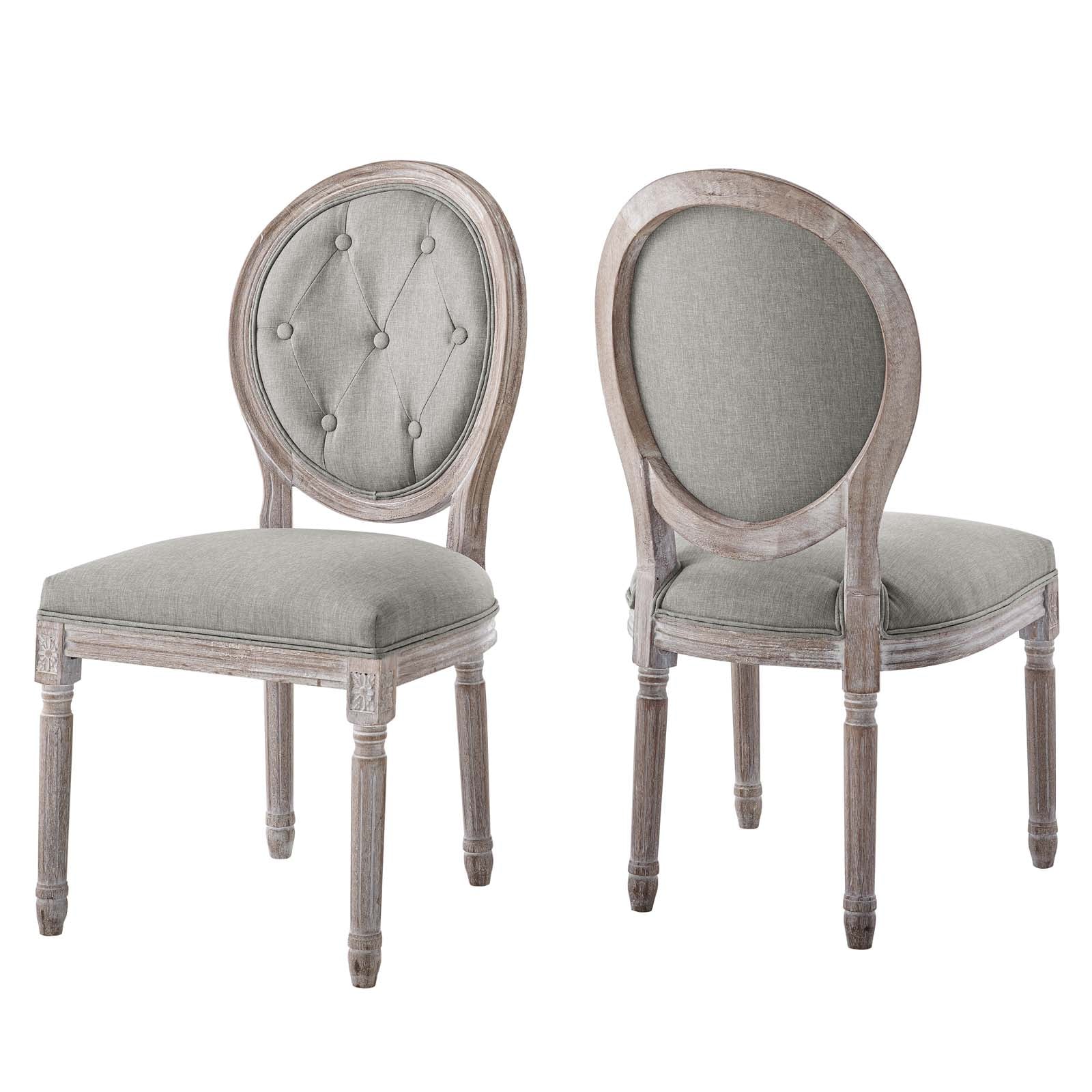 Arise Vintage French Upholstered Fabric Dining Side Chair Set of 2-Dining Chair-Modway-Wall2Wall Furnishings