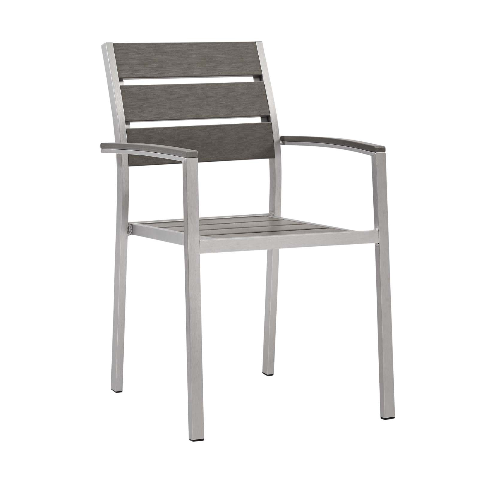 Shore Outdoor Patio Aluminum Dining Armchair-Outdoor Dining Chair-Modway-Wall2Wall Furnishings