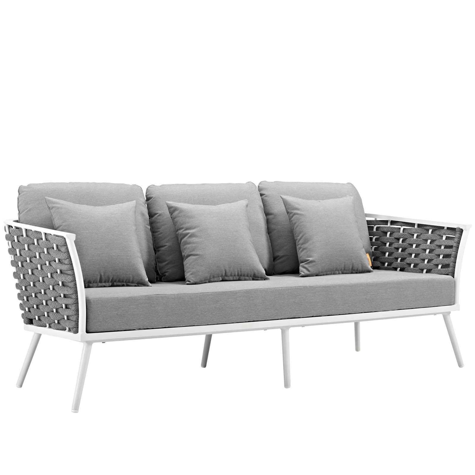 Stance 7 Piece Outdoor Patio Aluminum Sectional Sofa Set-Outdoor Set-Modway-Wall2Wall Furnishings