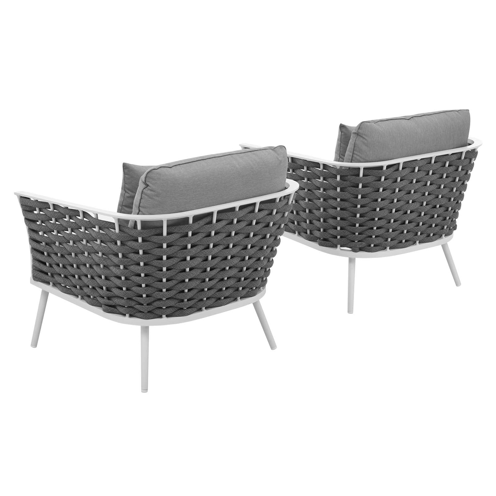 Stance Armchair Outdoor Patio Aluminum Set of 2-Outdoor Set-Modway-Wall2Wall Furnishings