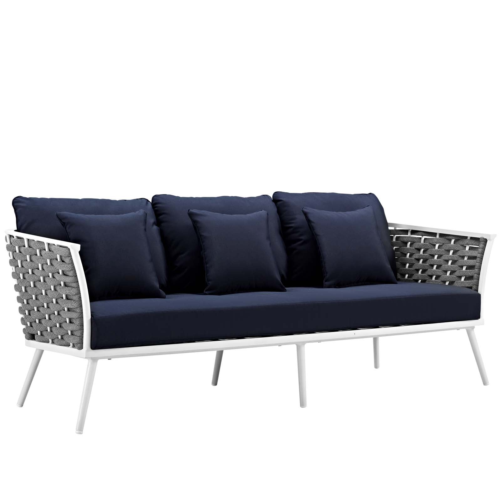 Stance 2 Piece Outdoor Patio Aluminum Sectional Sofa Set-Outdoor Set-Modway-Wall2Wall Furnishings