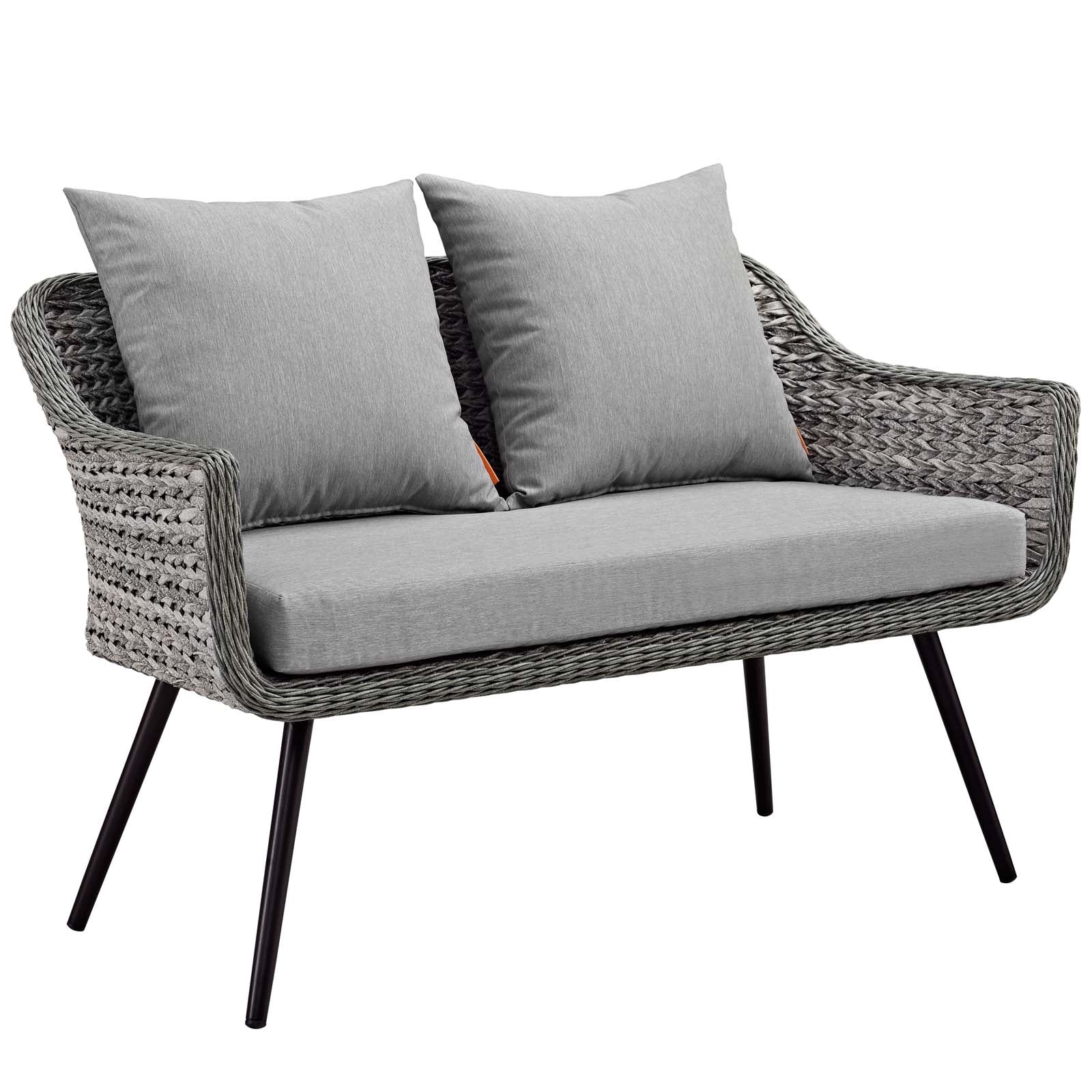 Endeavor 2 Piece Outdoor Patio Wicker Rattan Sectional Sofa Set-Outdoor Set-Modway-Wall2Wall Furnishings