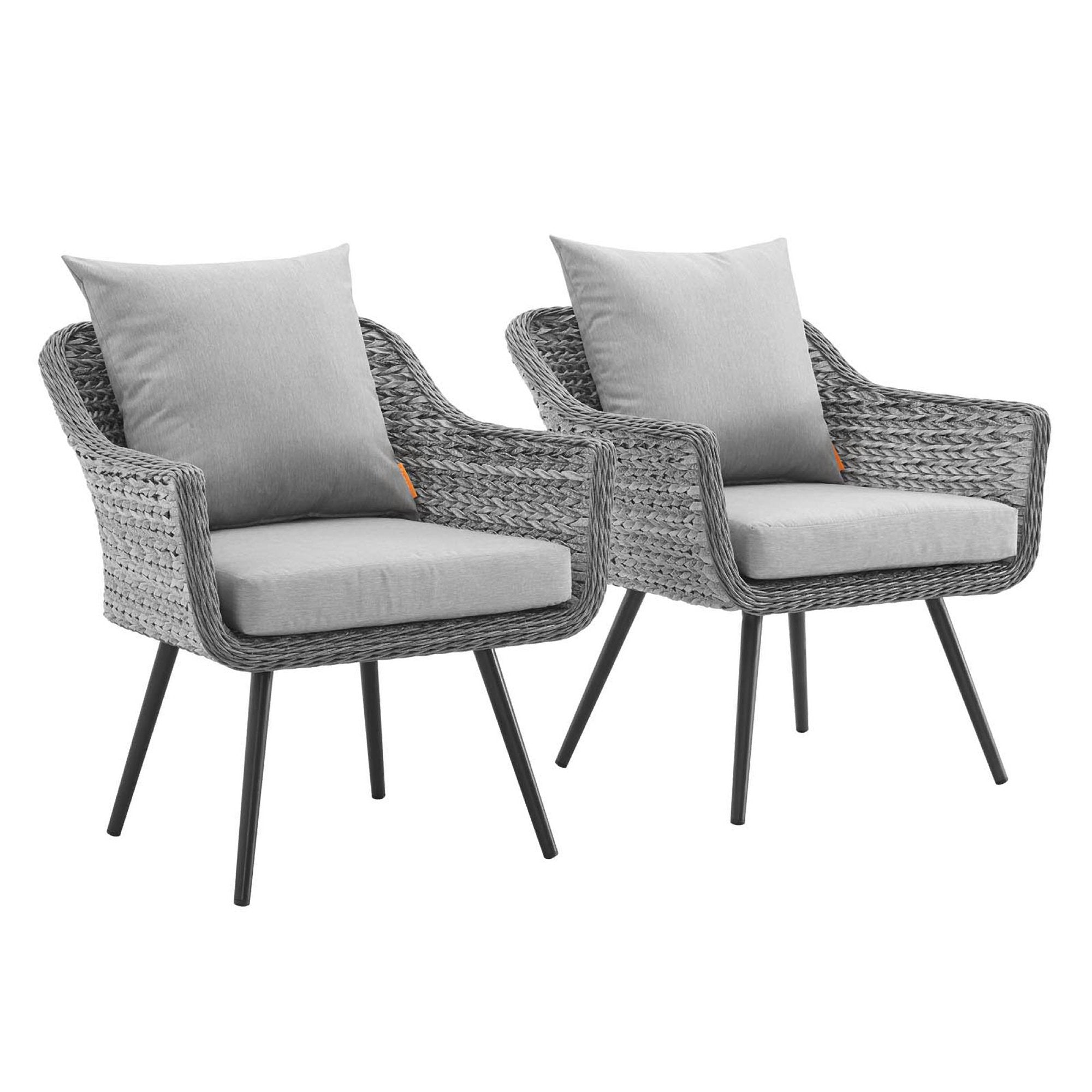 Endeavor Outdoor Patio Wicker Rattan Armchair Set of 2