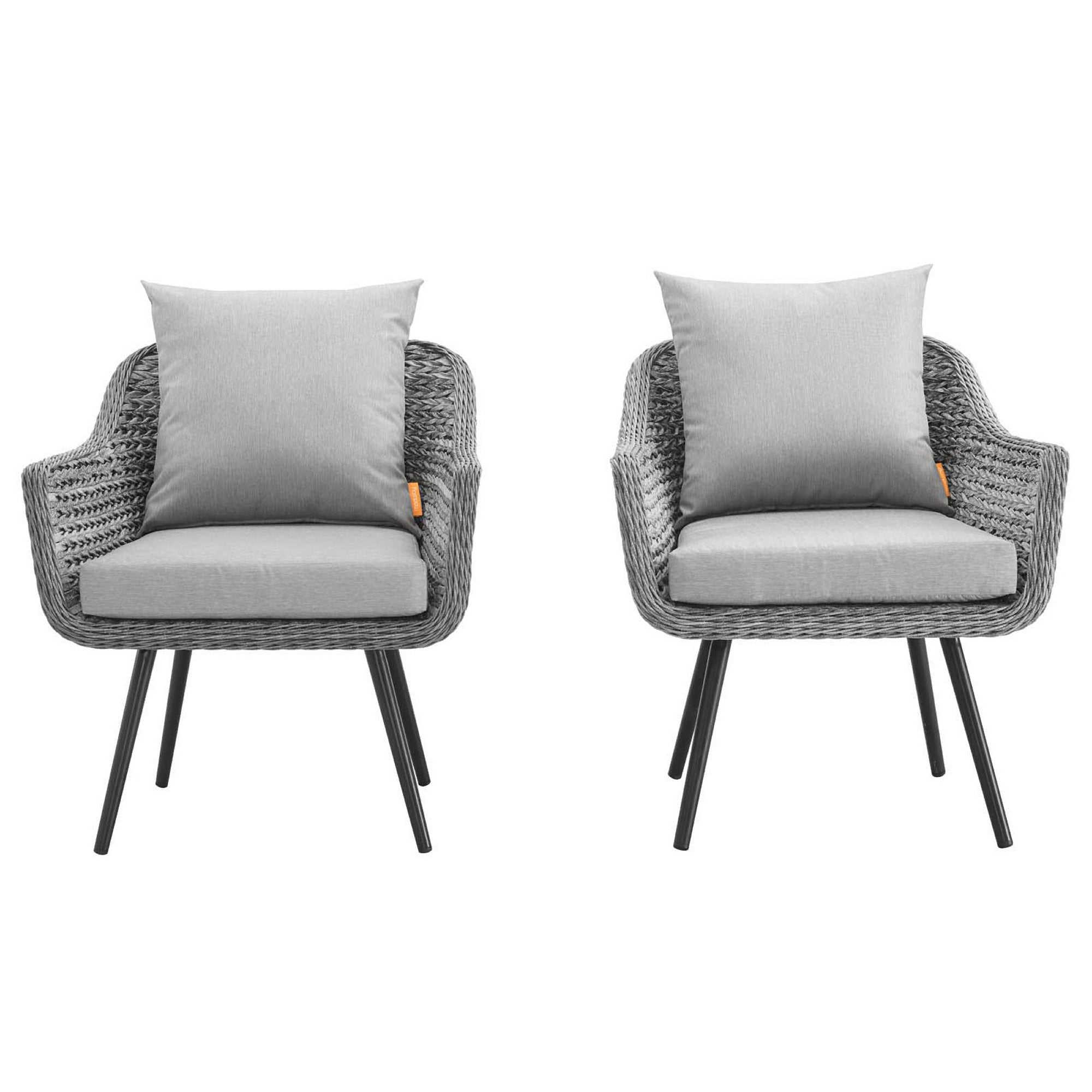 Endeavor Outdoor Patio Wicker Rattan Armchair Set of 2