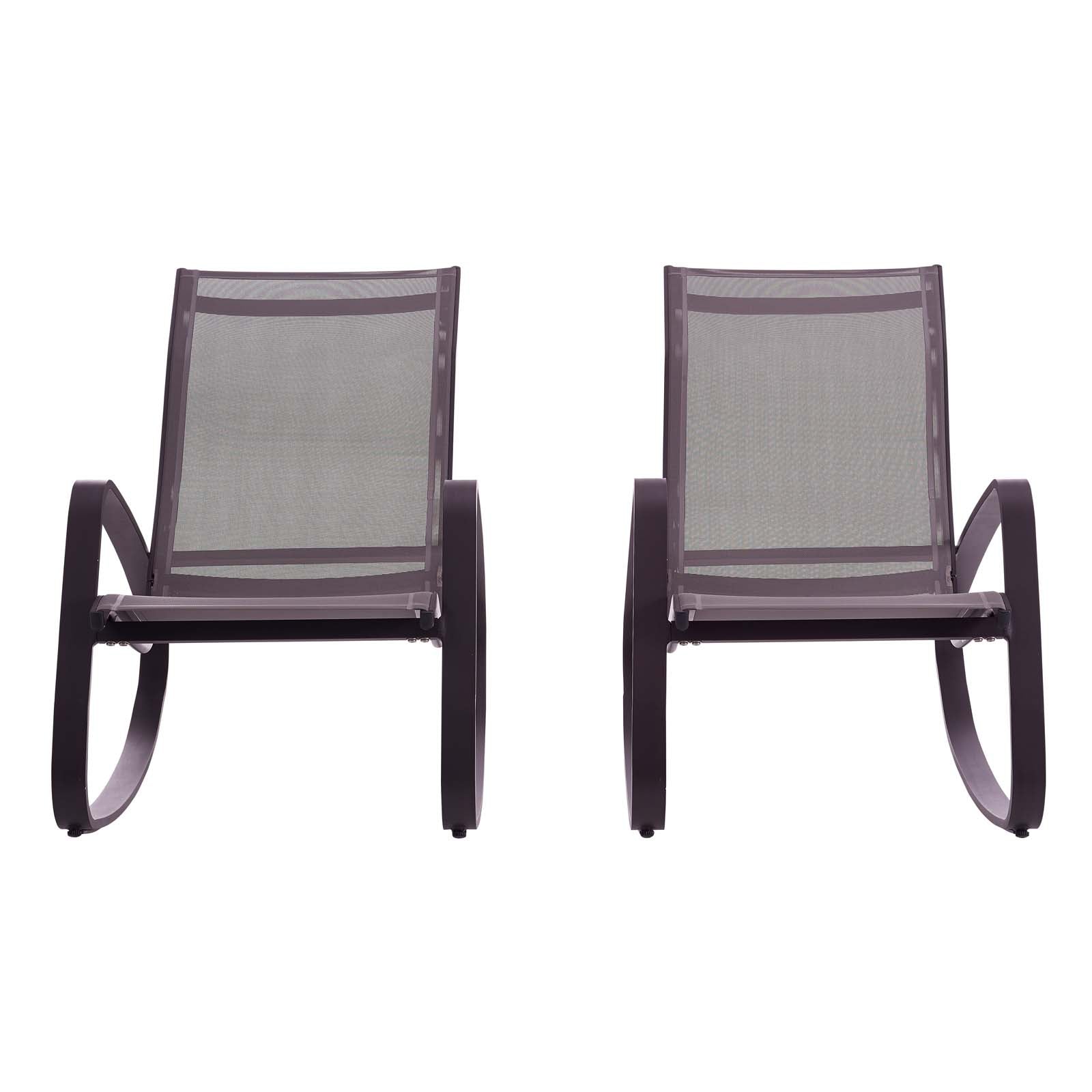 Traveler Rocking Lounge Chair Outdoor Patio Mesh Sling Set of 2-Outdoor Set-Modway-Wall2Wall Furnishings