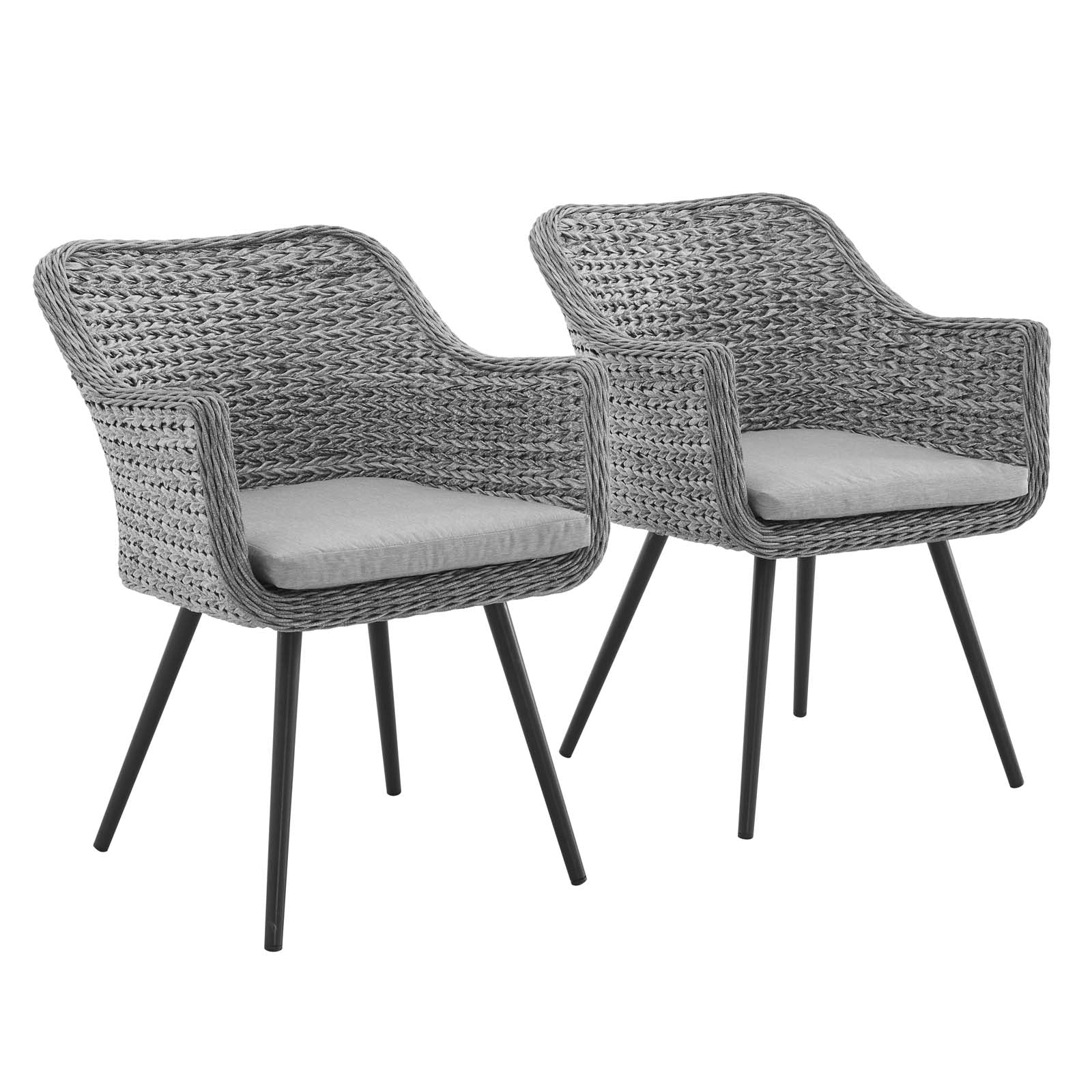 Endeavor Dining Armchair Outdoor Patio Wicker Rattan Set of 2-Outdoor Set-Modway-Wall2Wall Furnishings