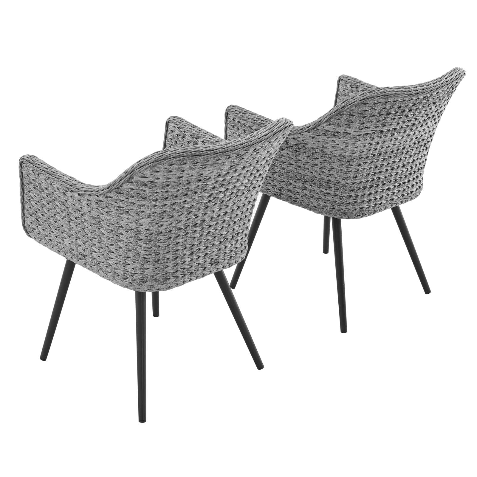 Endeavor Dining Armchair Outdoor Patio Wicker Rattan Set of 2-Outdoor Set-Modway-Wall2Wall Furnishings