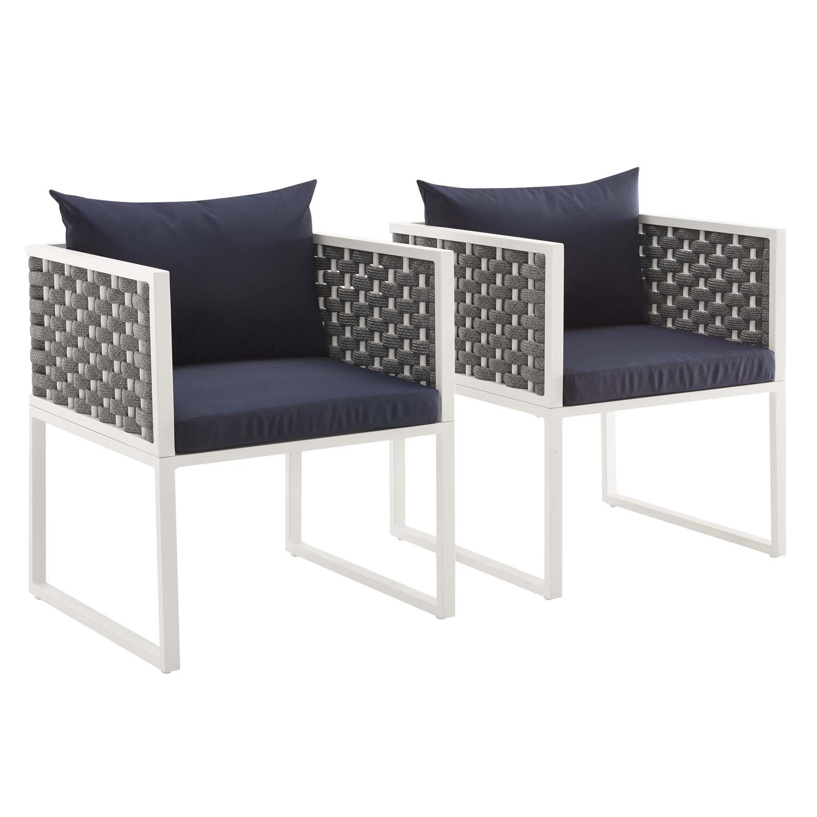 Stance Dining Armchair Outdoor Patio Aluminum Set of 2-Outdoor Set-Modway-Wall2Wall Furnishings