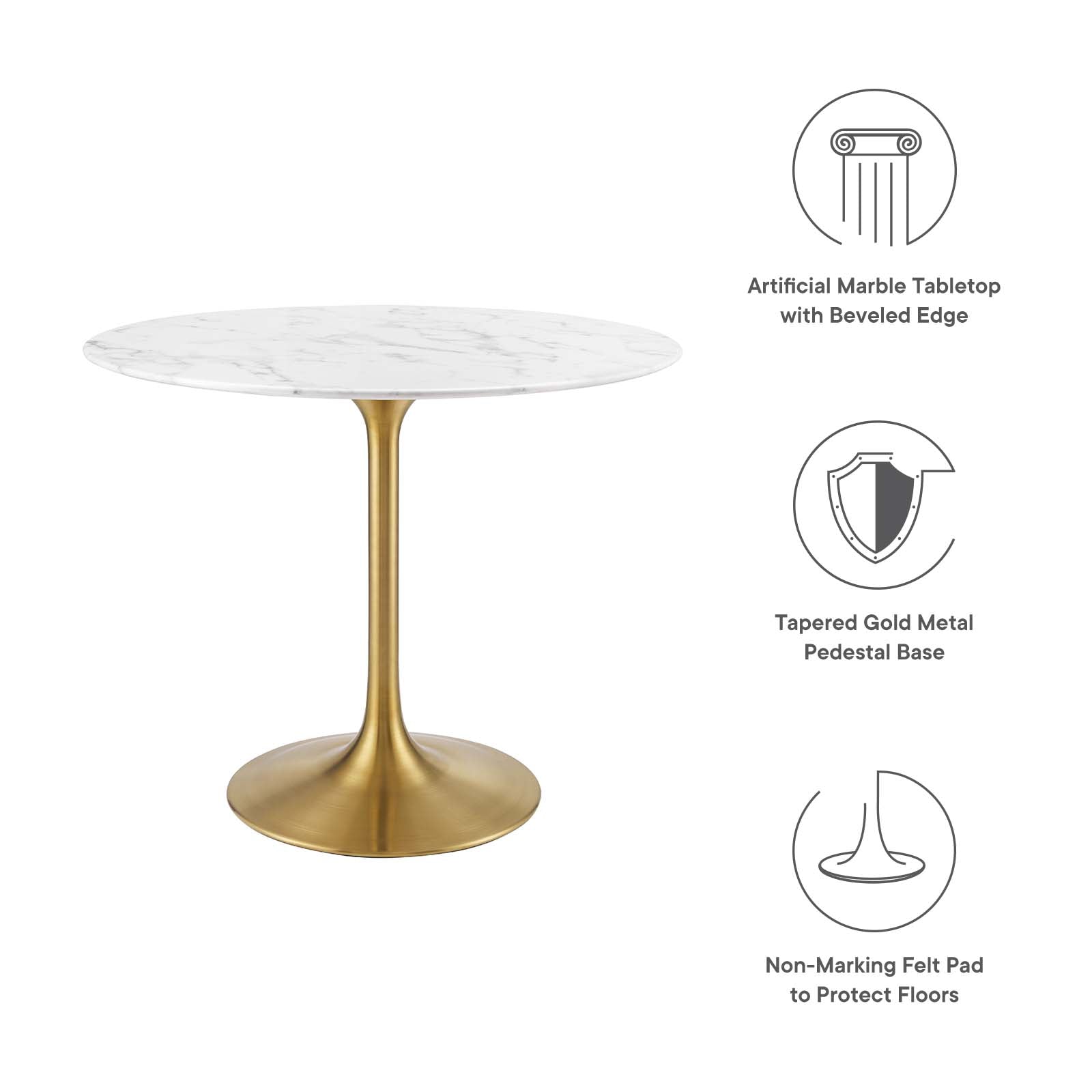 Lippa 36" Round Dining Table-Dining Table-Modway-Wall2Wall Furnishings