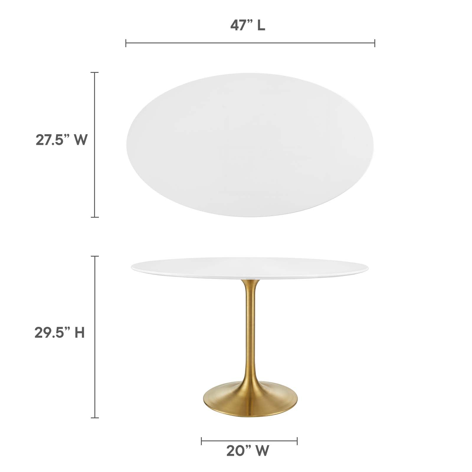 Lippa 48" Oval Dining Table-Dining Table-Modway-Wall2Wall Furnishings