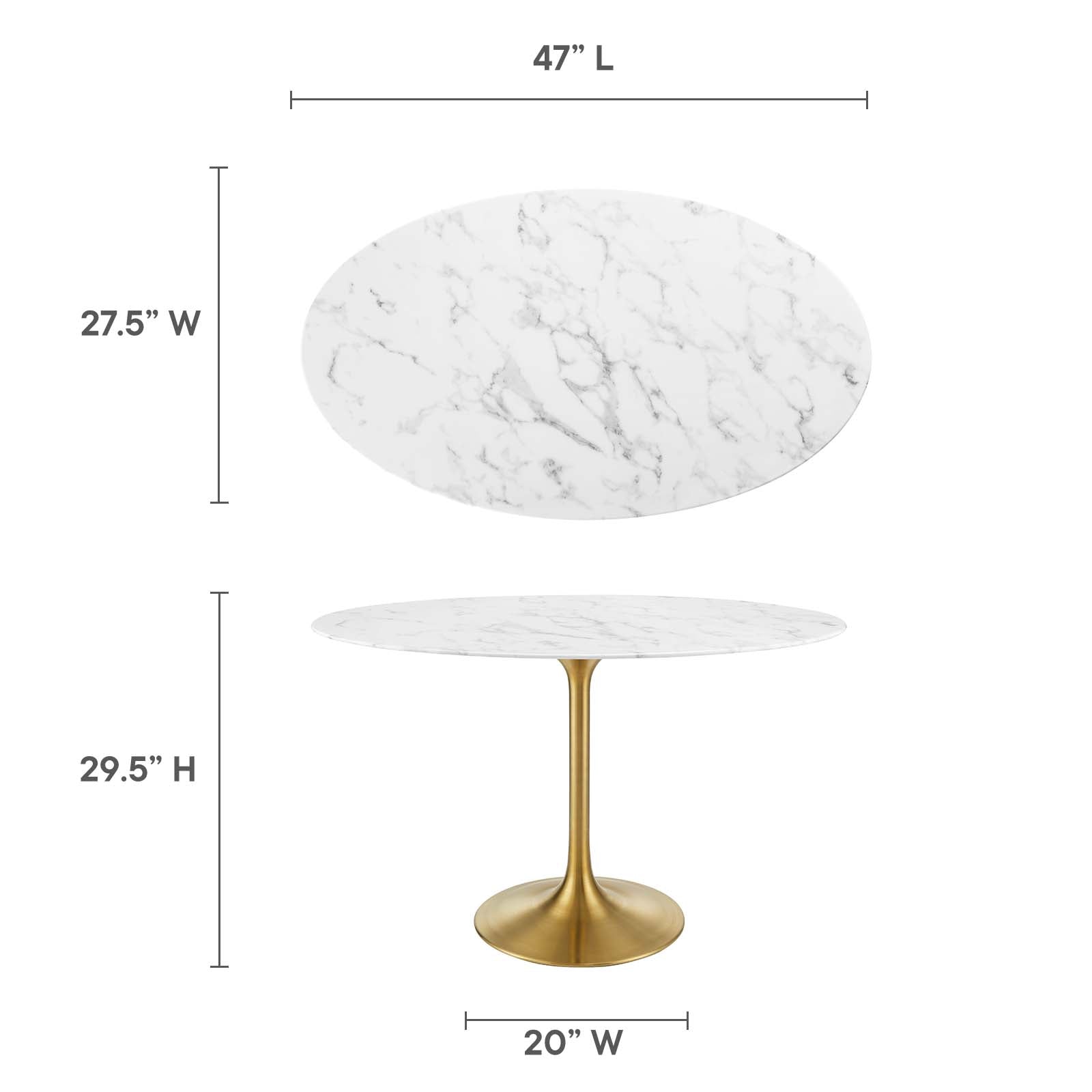 Lippa 48" Oval Dining Table-Dining Table-Modway-Wall2Wall Furnishings