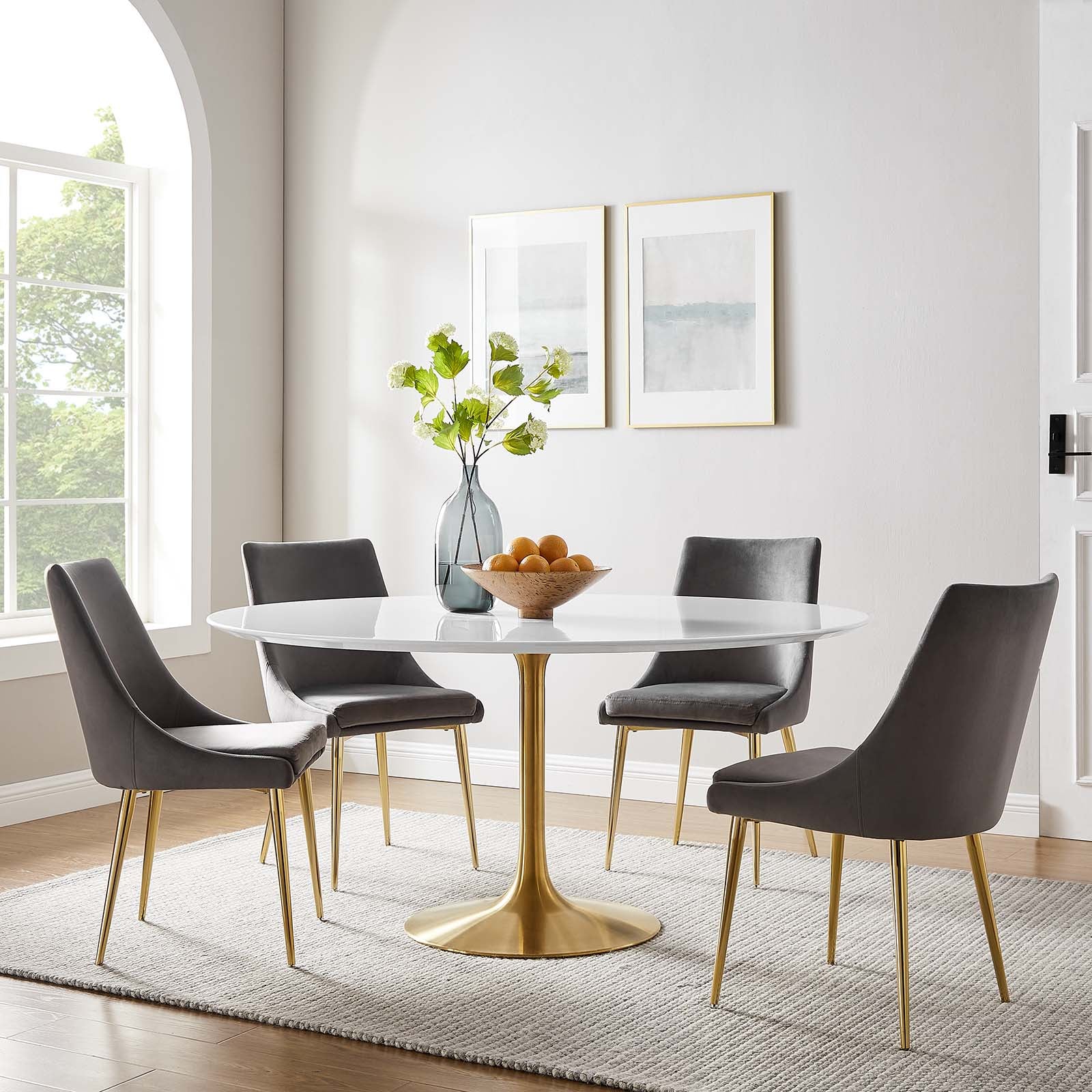 Lippa 60" Round Dining Table-Dining Table-Modway-Wall2Wall Furnishings