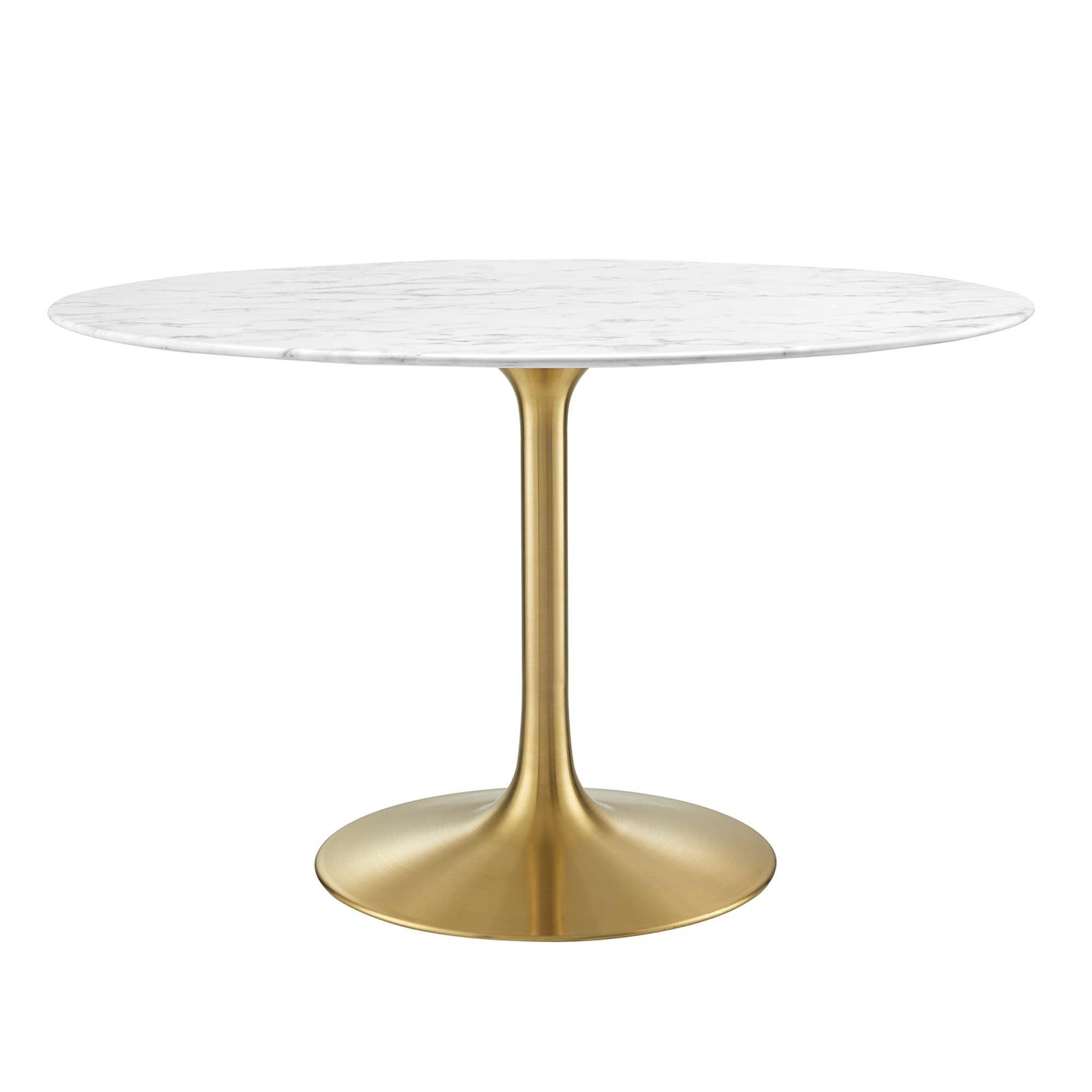 Lippa 48" Round Faux Marble Dining Table