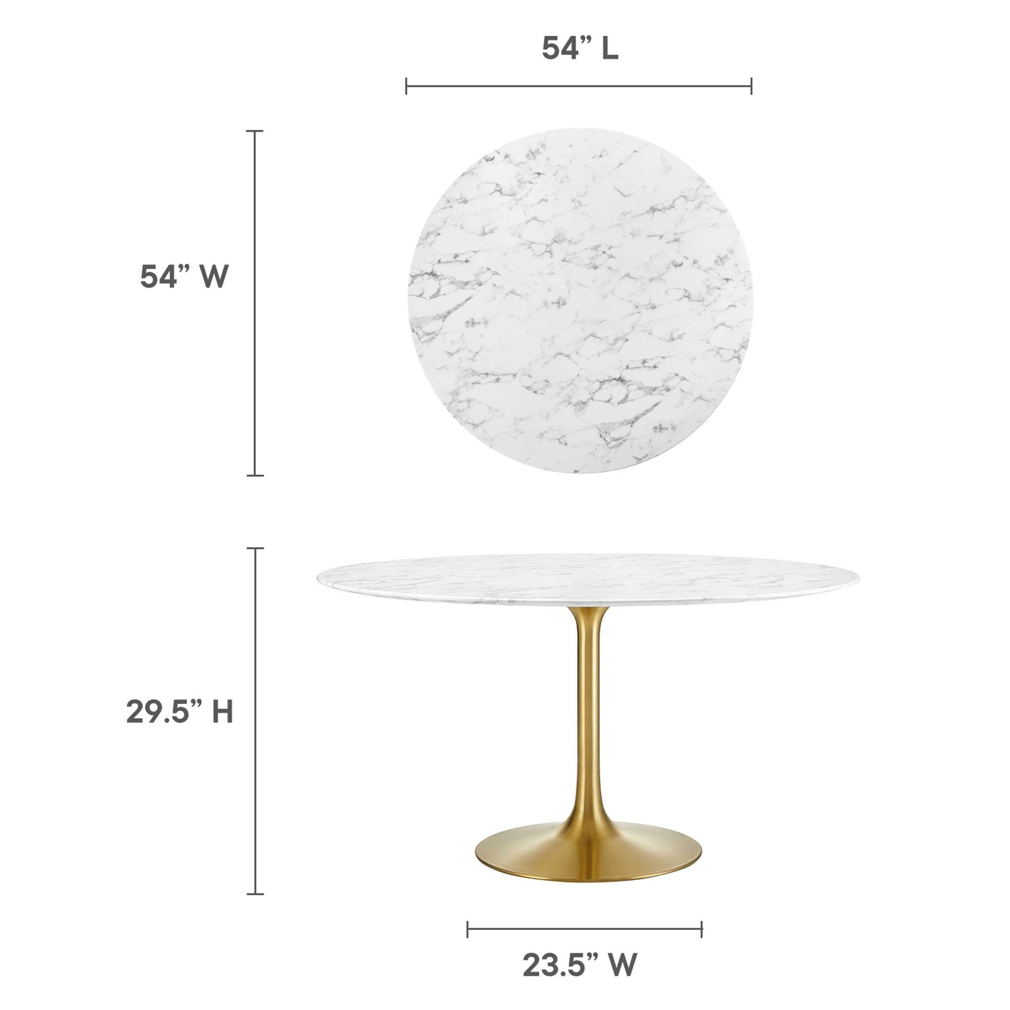 Lippa 54" Round Faux Marble Dining Table