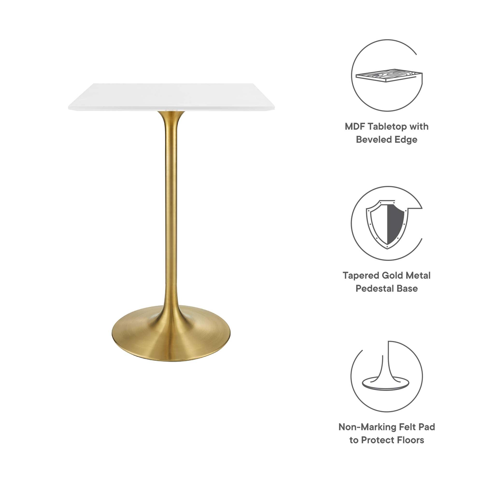 Lippa 28" Square Wood Bar Table