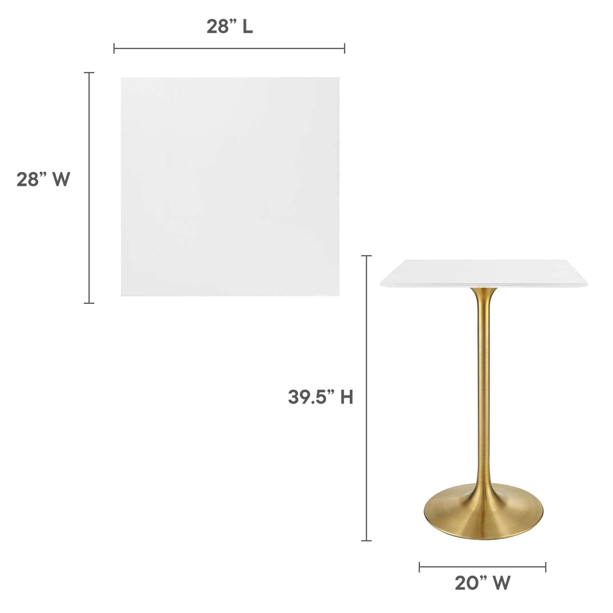 Lippa 28" Square Wood Bar Table