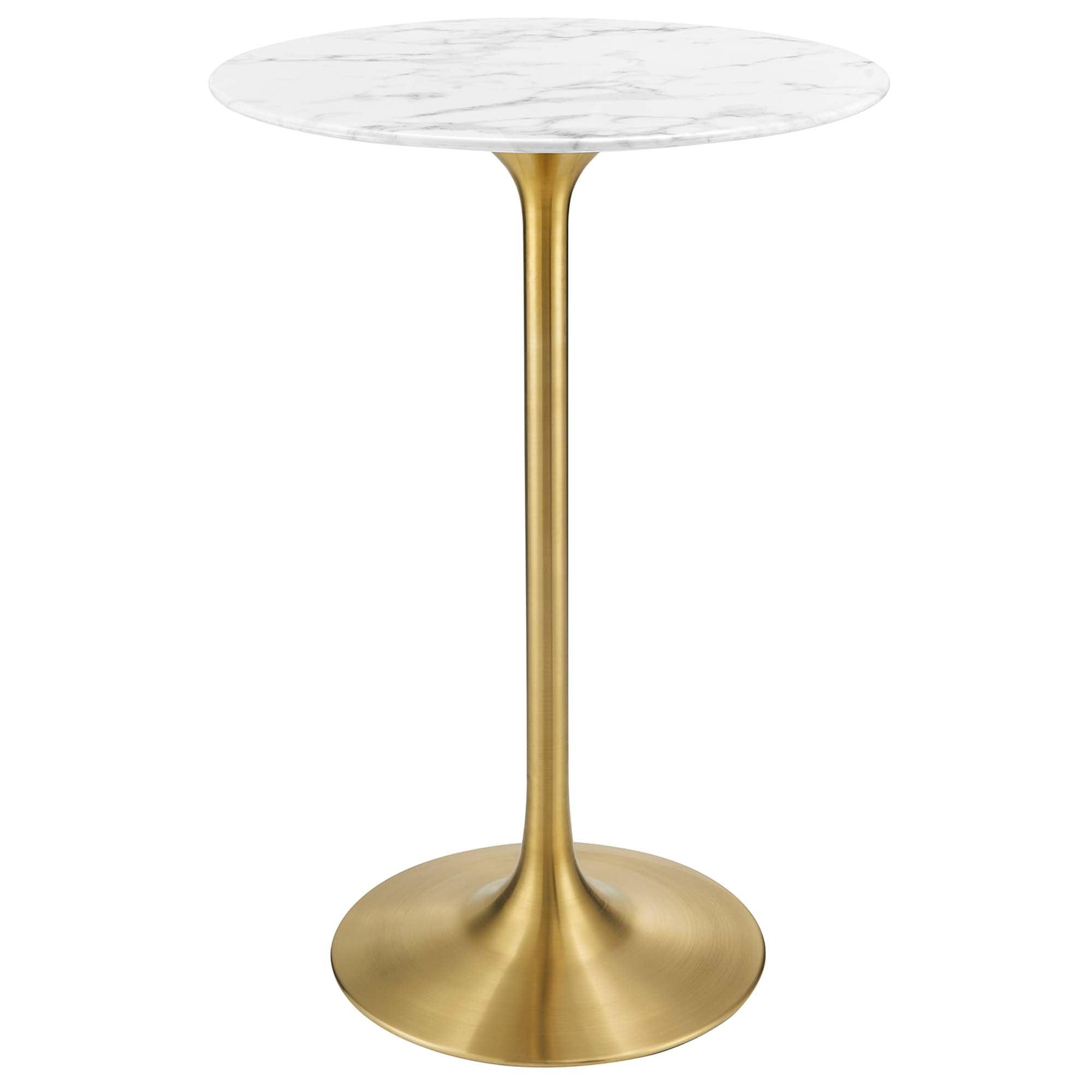Lippa 28" Round Faux Marble Bar Table