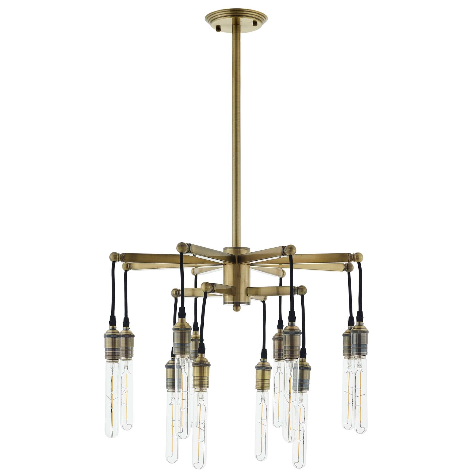 Resolve Antique Brass Ceiling Light Pendant Chandelier-Ceiling Lamp-Modway-Wall2Wall Furnishings