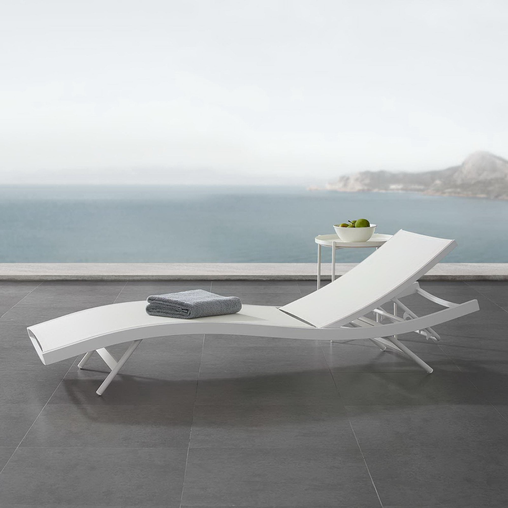 Glimpse Outdoor Patio Mesh Chaise Lounge Chair
