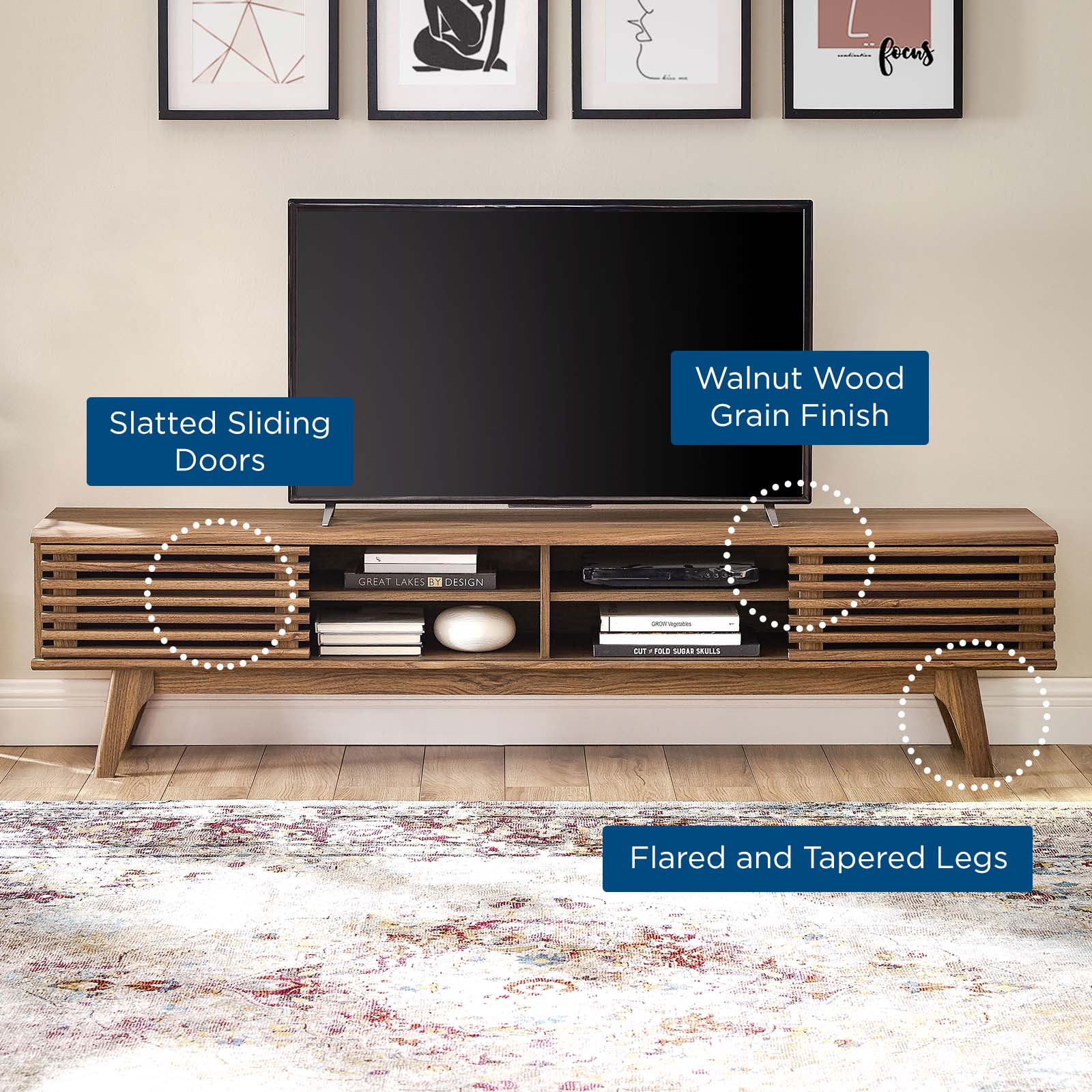 Render 70" Entertainment Center TV Stand-TV Stand-Modway-Wall2Wall Furnishings