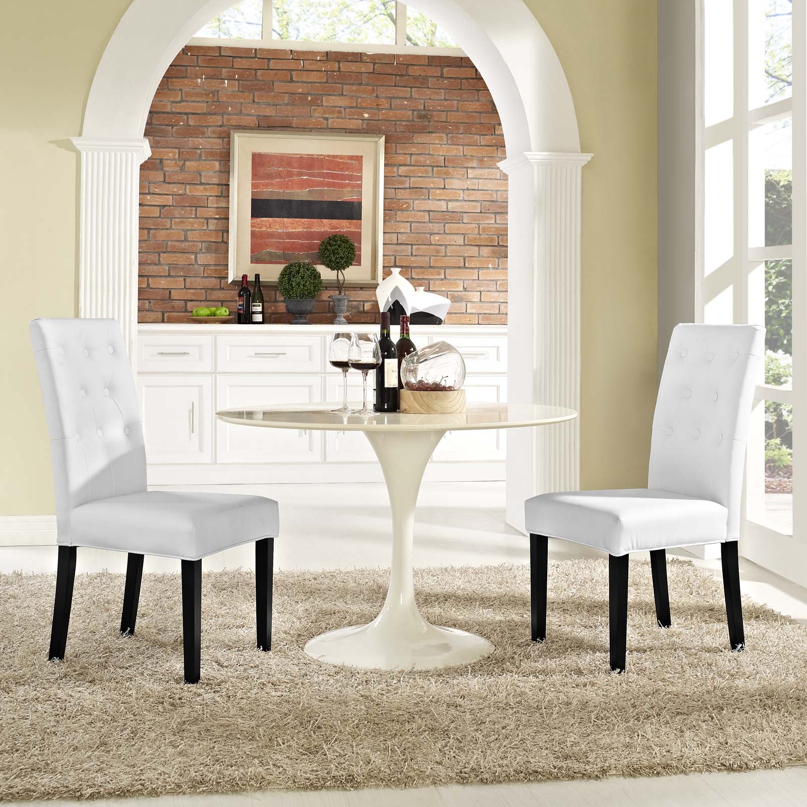 Confer Vinyl Dining Side Chair Set of 2