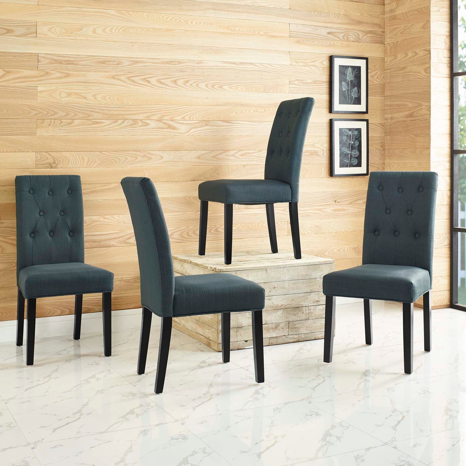 Confer Dining Side Chair Fabric Set of 4-Dining Chair-Modway-Wall2Wall Furnishings