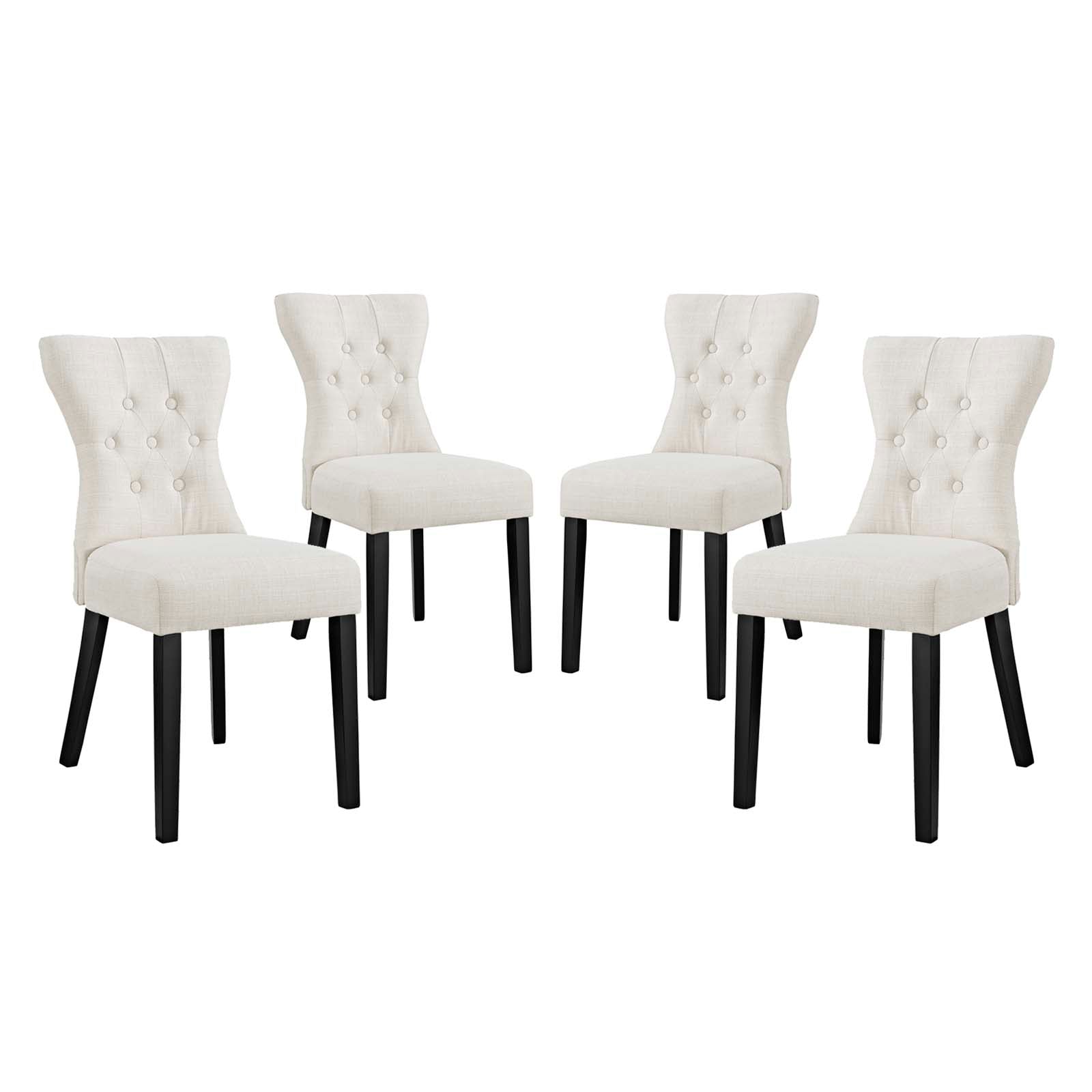 Silhouette Dining Side Chairs Upholstered Fabric Set of 4-Dining Chair-Modway-Wall2Wall Furnishings