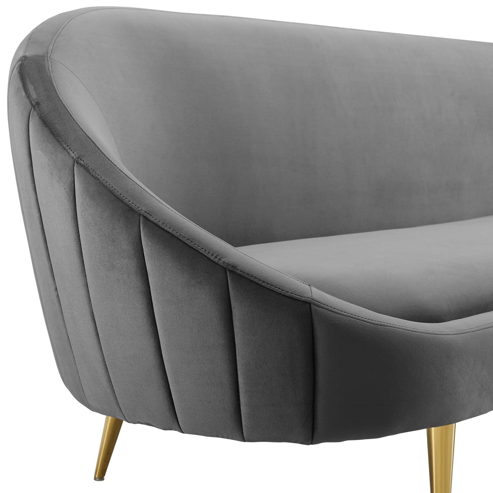 Sublime Vertical Curve Back Performance Velvet Sofa-Sofa-Modway-Wall2Wall Furnishings