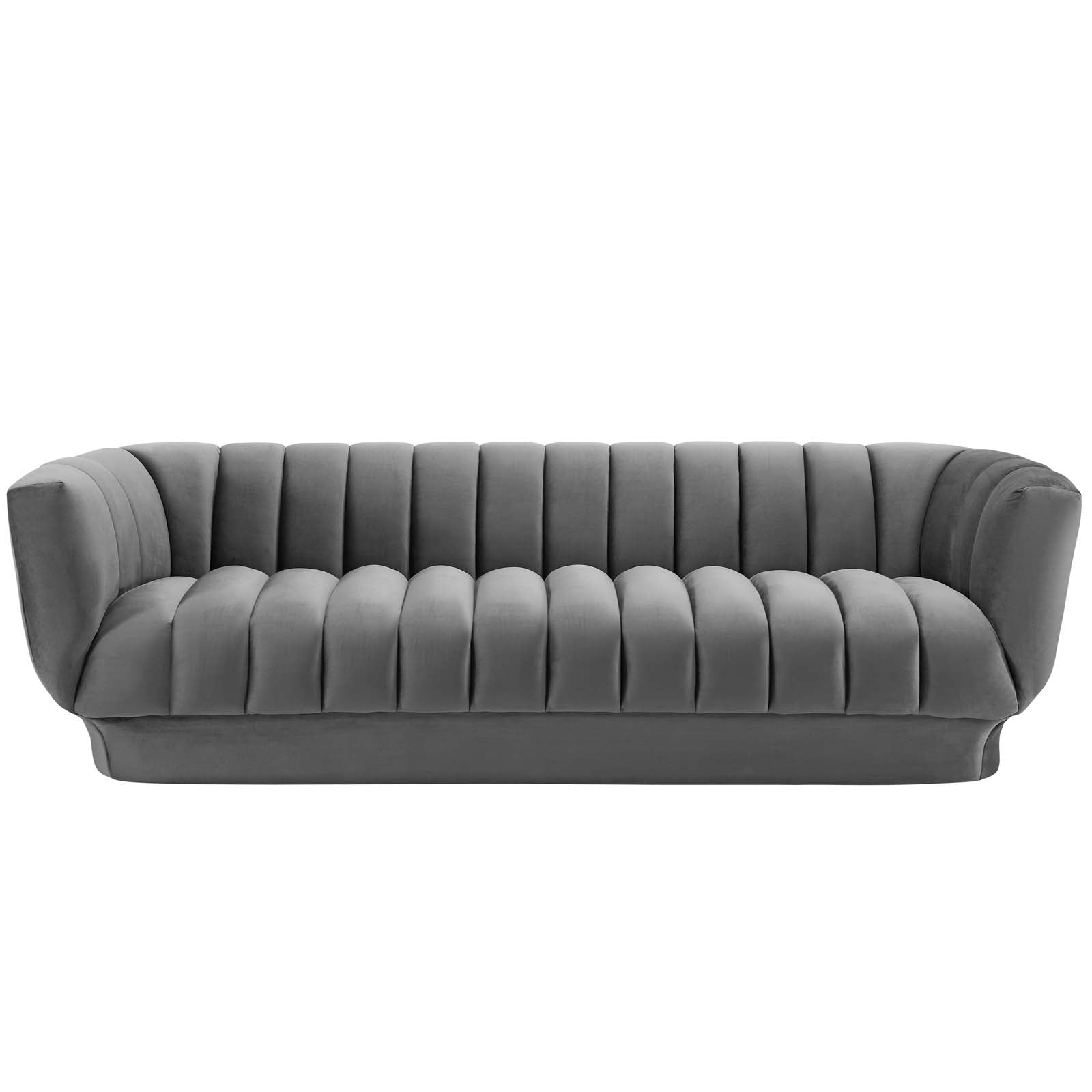 Entertain Vertical Channel Tufted Performance Velvet Sofa-Sofa-Modway-Wall2Wall Furnishings