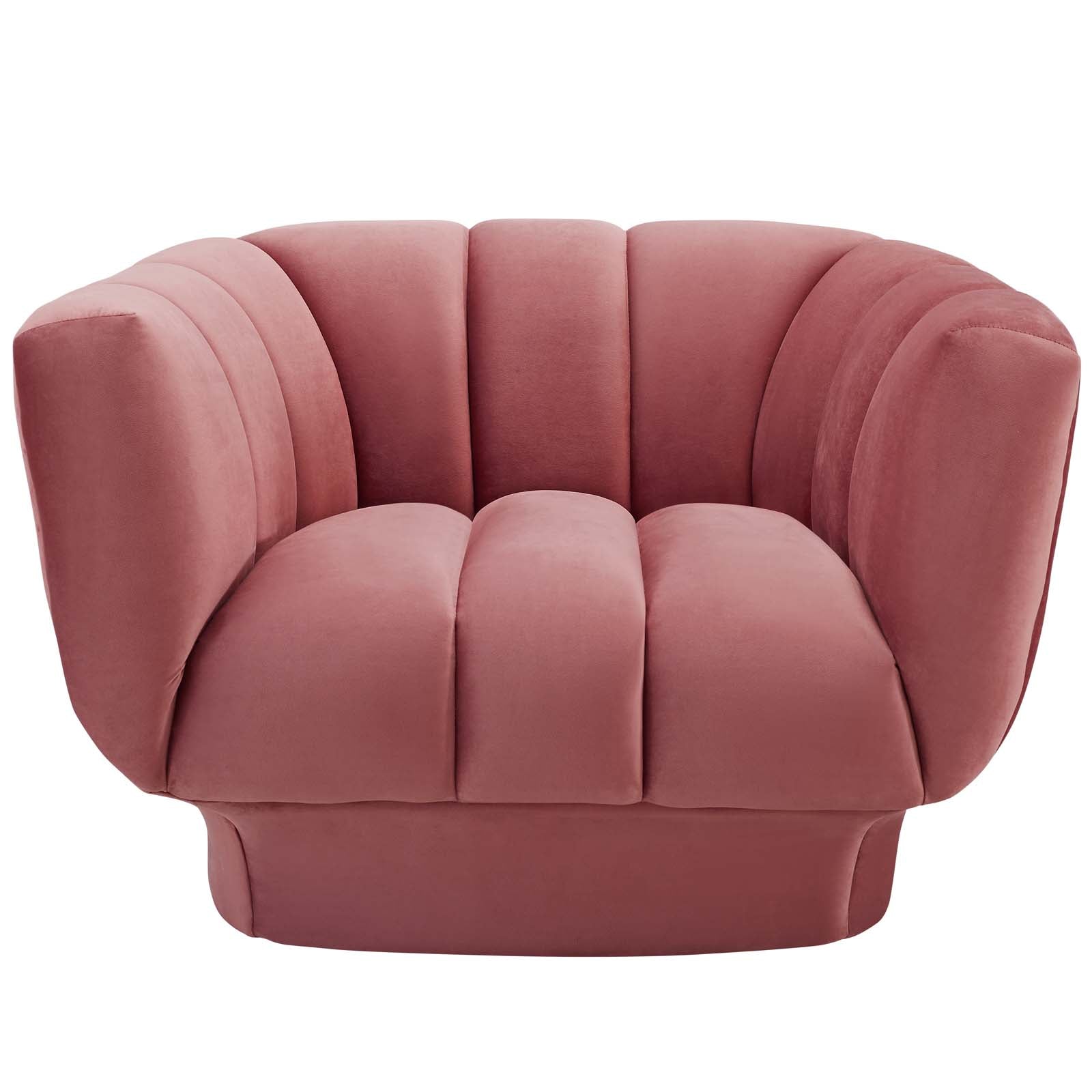 Entertain Vertical Channel Tufted Performance Velvet Armchair-Arm Chair-Modway-Wall2Wall Furnishings