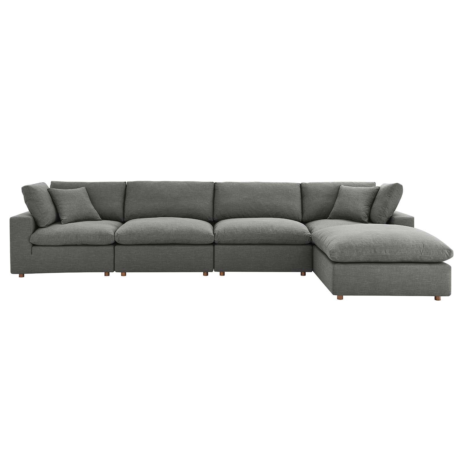 Commix Down Filled Overstuffed 5 Piece Sectional Sofa Set-Sofa Set-Modway-Wall2Wall Furnishings