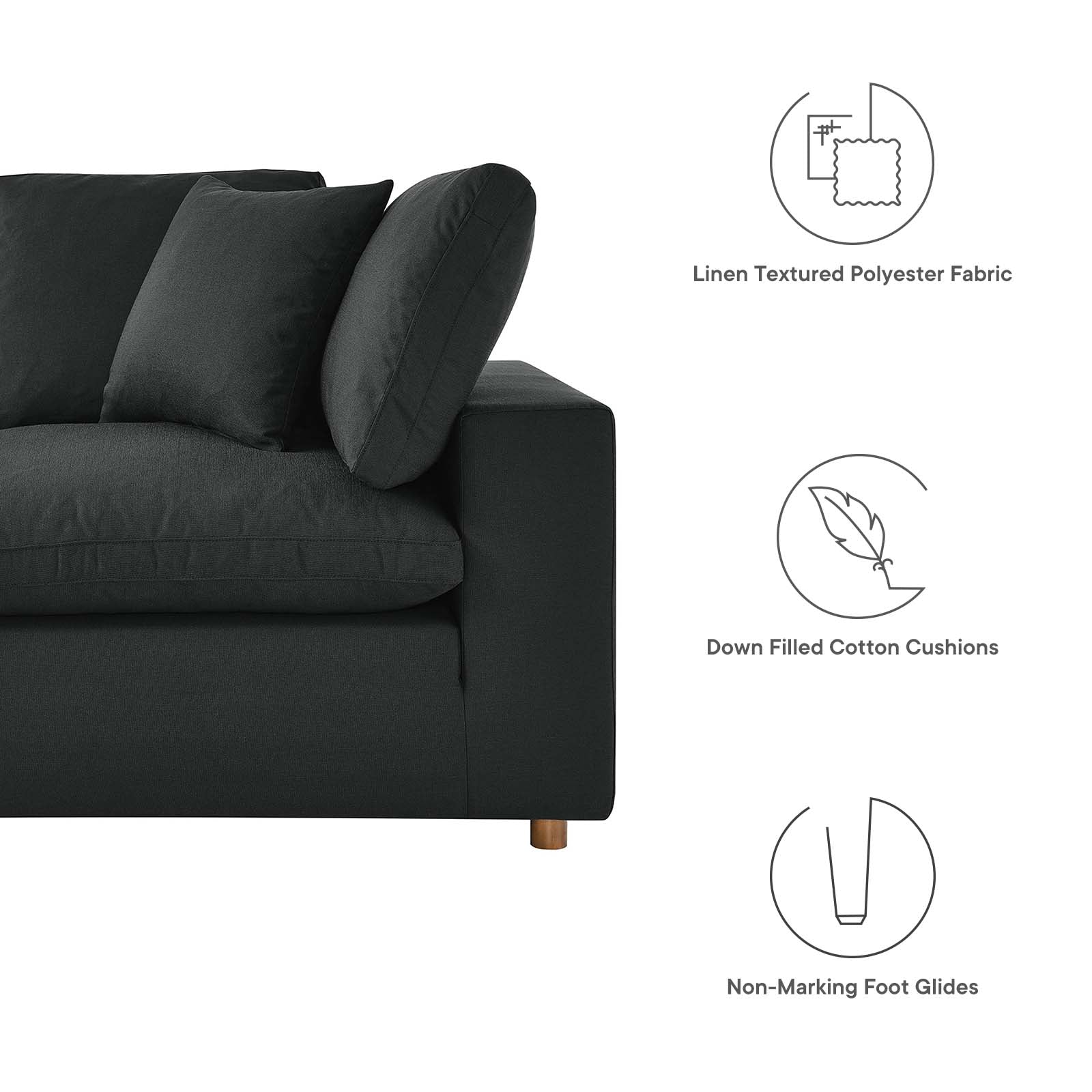 Commix Down Filled Overstuffed 5 Piece 5-Piece Sectional Sofa-Sectional-Modway-Wall2Wall Furnishings