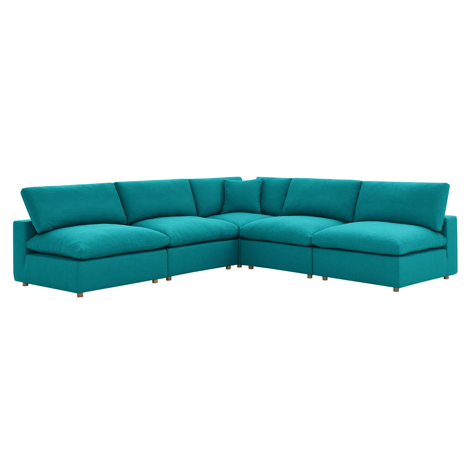 Commix Down Filled Overstuffed 5-Piece Armless Sectional Sofa-Sectional-Modway-Wall2Wall Furnishings
