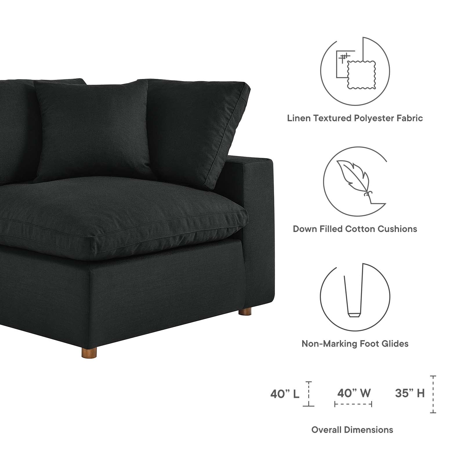 Commix Down Filled Overstuffed 7-Piece Sectional Sofa-Sectional-Modway-Wall2Wall Furnishings
