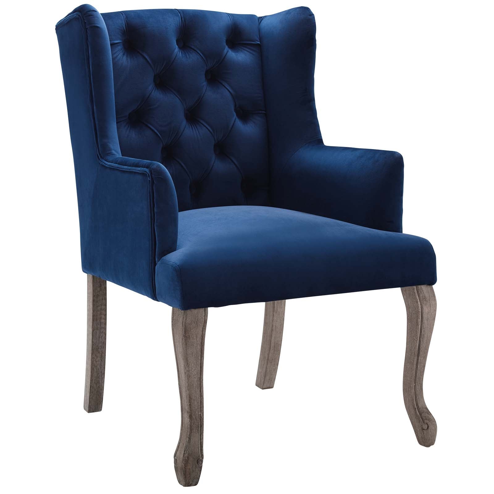 Realm French Vintage Dining Performance Velvet Armchair-Dining Chair-Modway-Wall2Wall Furnishings