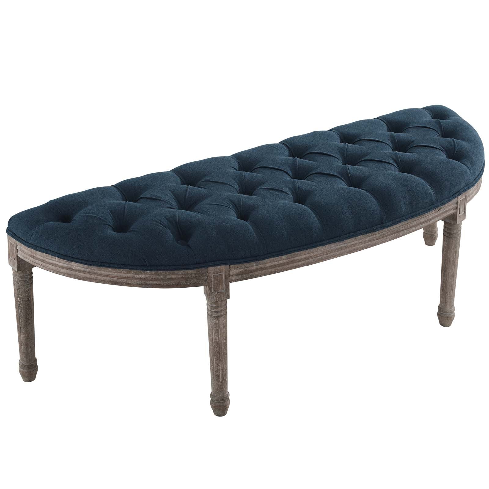 Esteem Vintage French Upholstered Fabric Semi-Circle Bench-Bench-Modway-Wall2Wall Furnishings