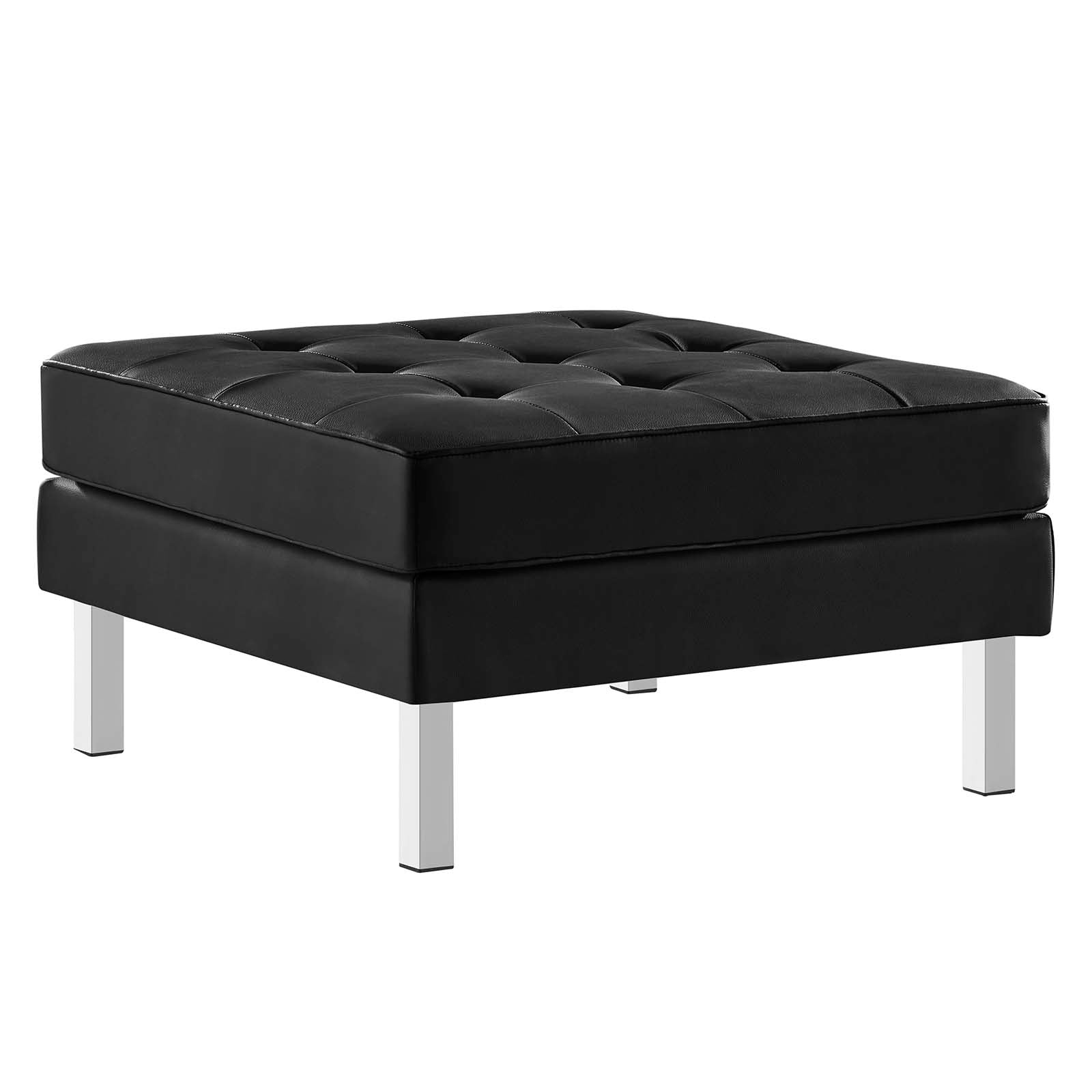Loft Tufted Upholstered Faux Leather Ottoman-Ottoman-Modway-Wall2Wall Furnishings