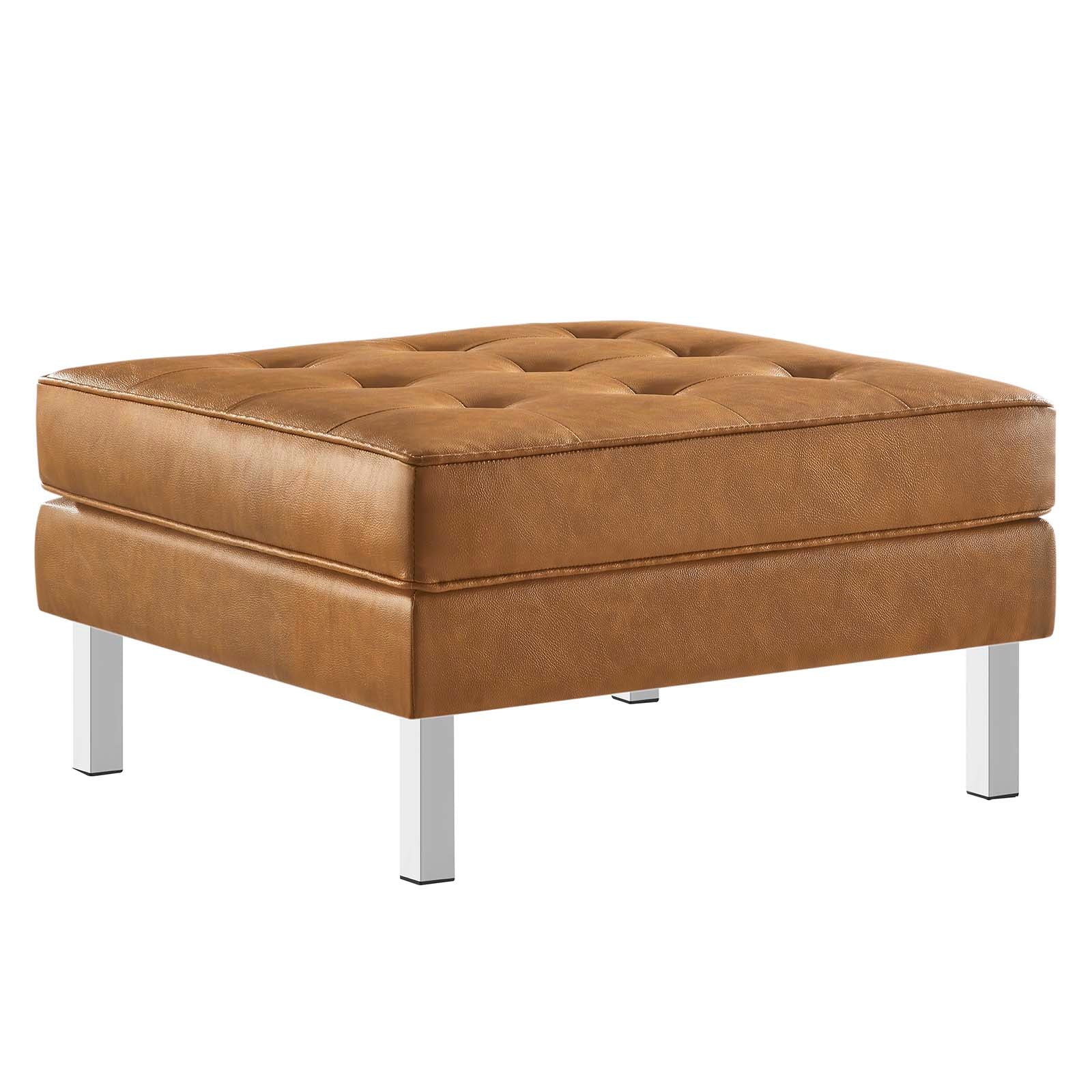Loft Tufted Upholstered Faux Leather Ottoman-Ottoman-Modway-Wall2Wall Furnishings