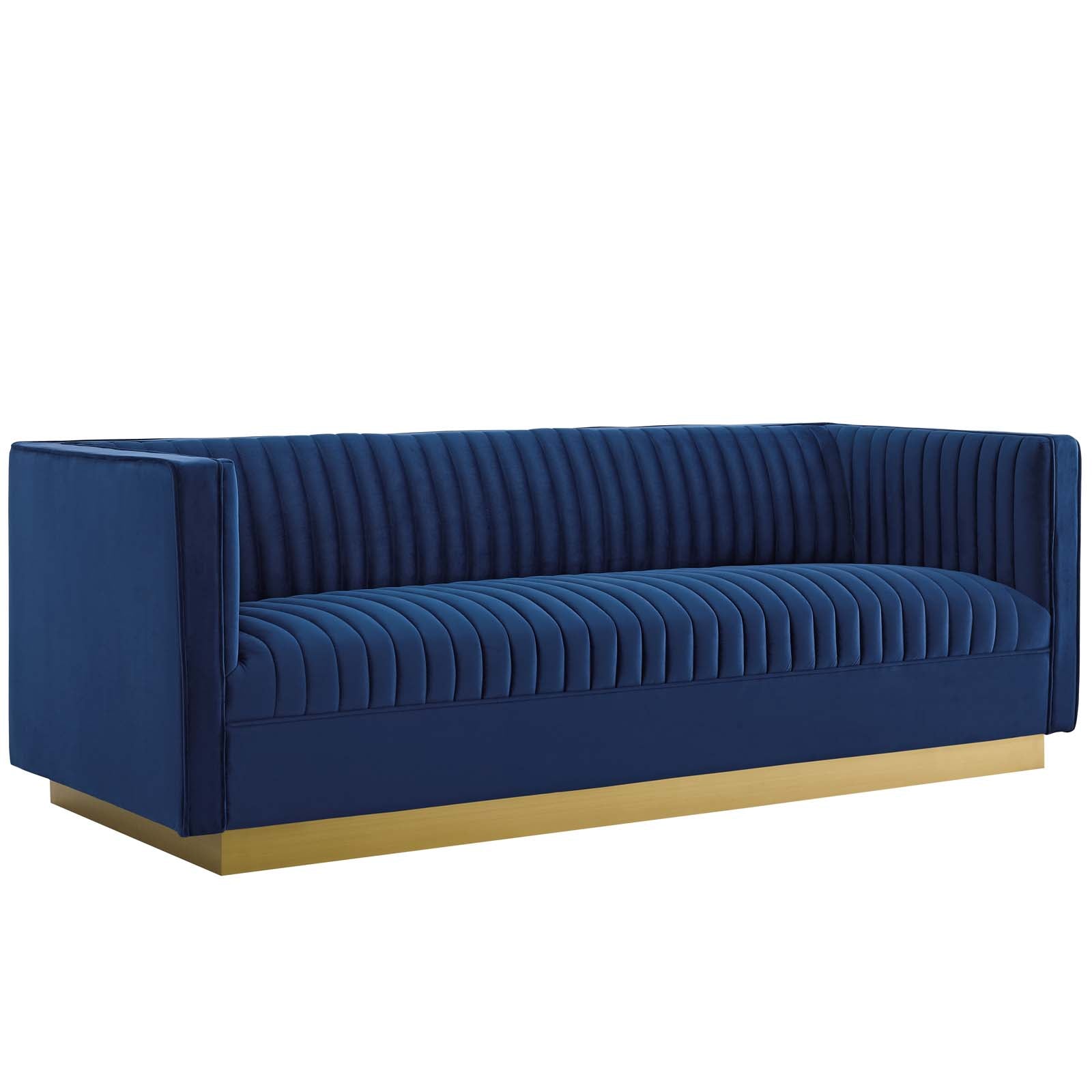 Sanguine Vertical Channel Tufted Performance Velvet Sofa-Sofa-Modway-Wall2Wall Furnishings