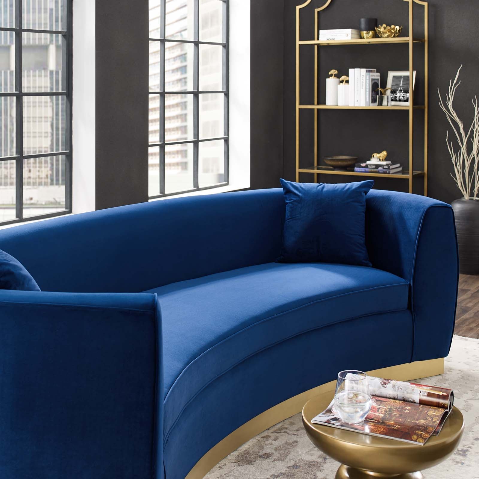 Resolute Curved Performance Velvet Sofa-Sofa-Modway-Wall2Wall Furnishings