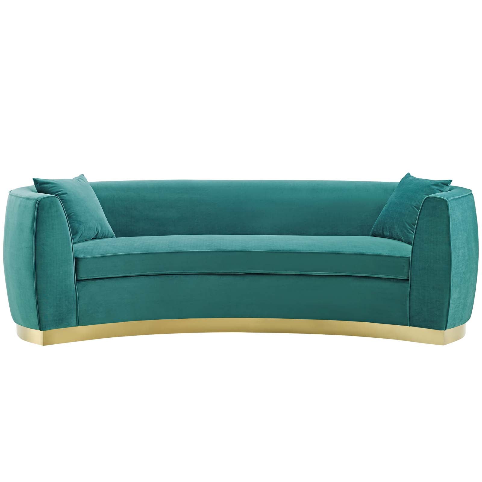 Resolute Curved Performance Velvet Sofa-Sofa-Modway-Wall2Wall Furnishings