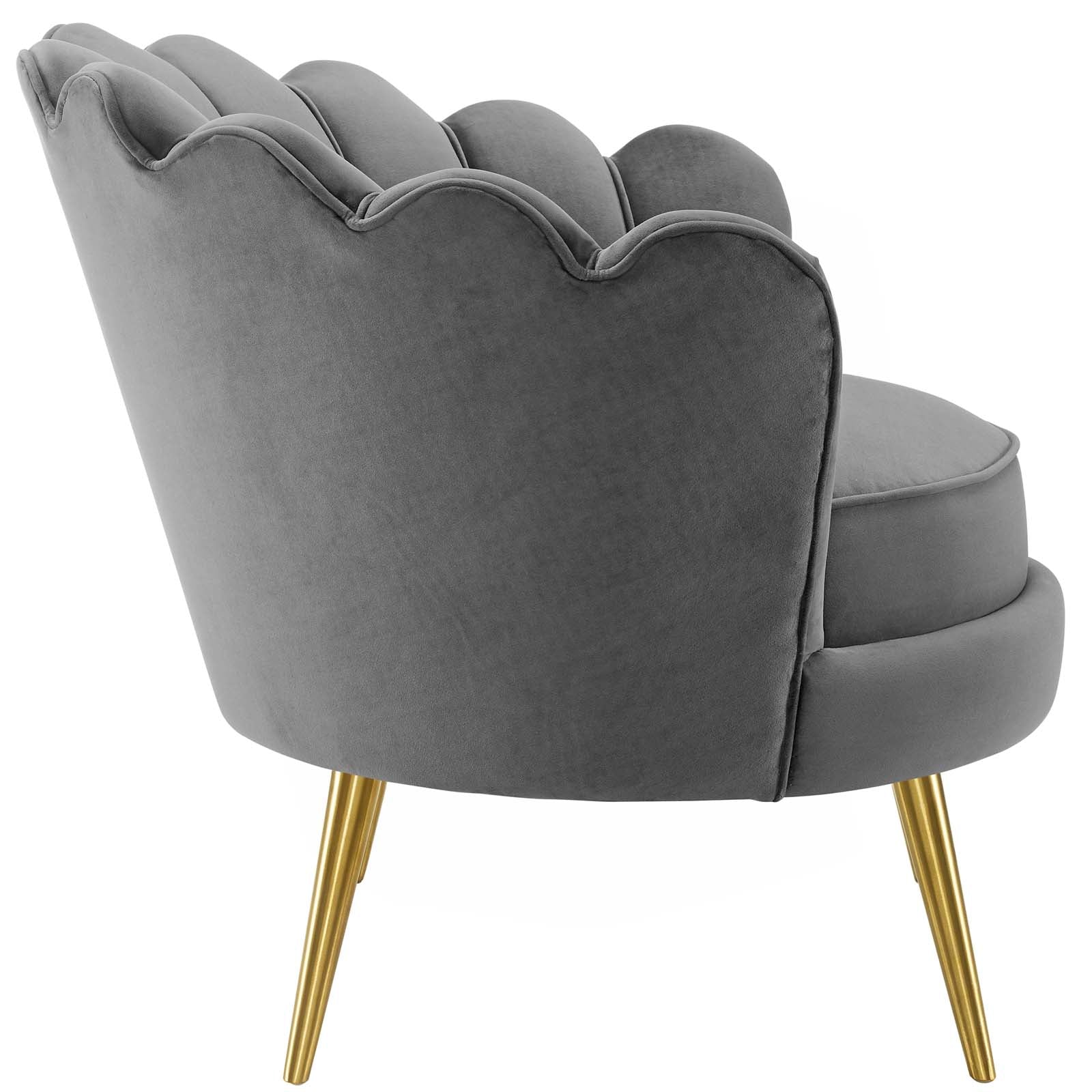 Admire Scalloped Edge Performance Velvet Accent Armchair-Armchair-Modway-Wall2Wall Furnishings