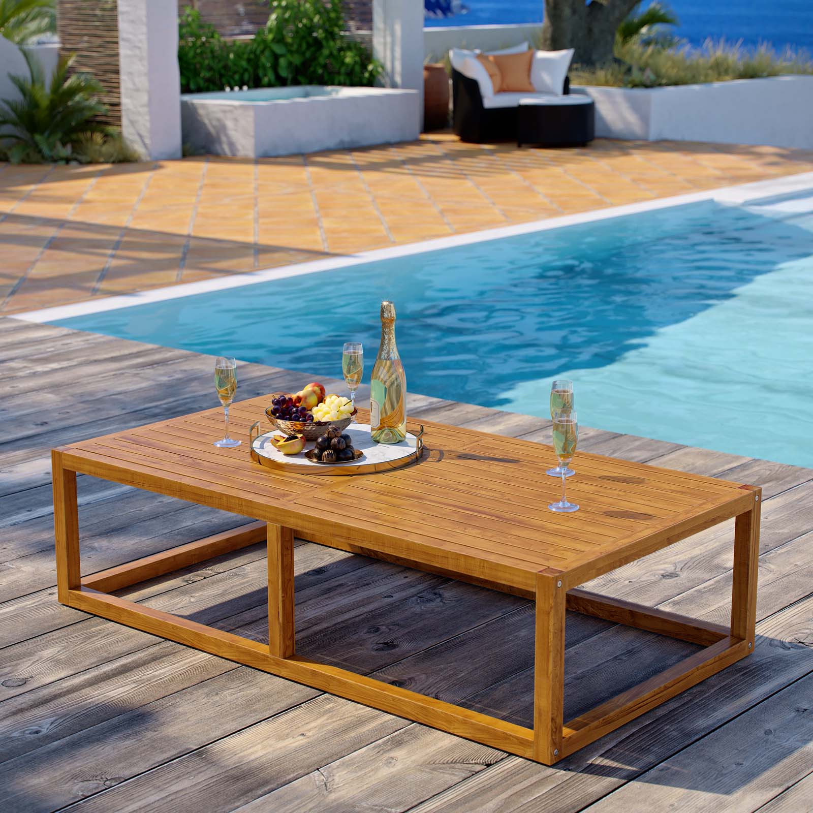 Newbury Outdoor Patio Premium Grade A Teak Wood Coffee Table-Outdoor Coffee-Modway-Wall2Wall Furnishings