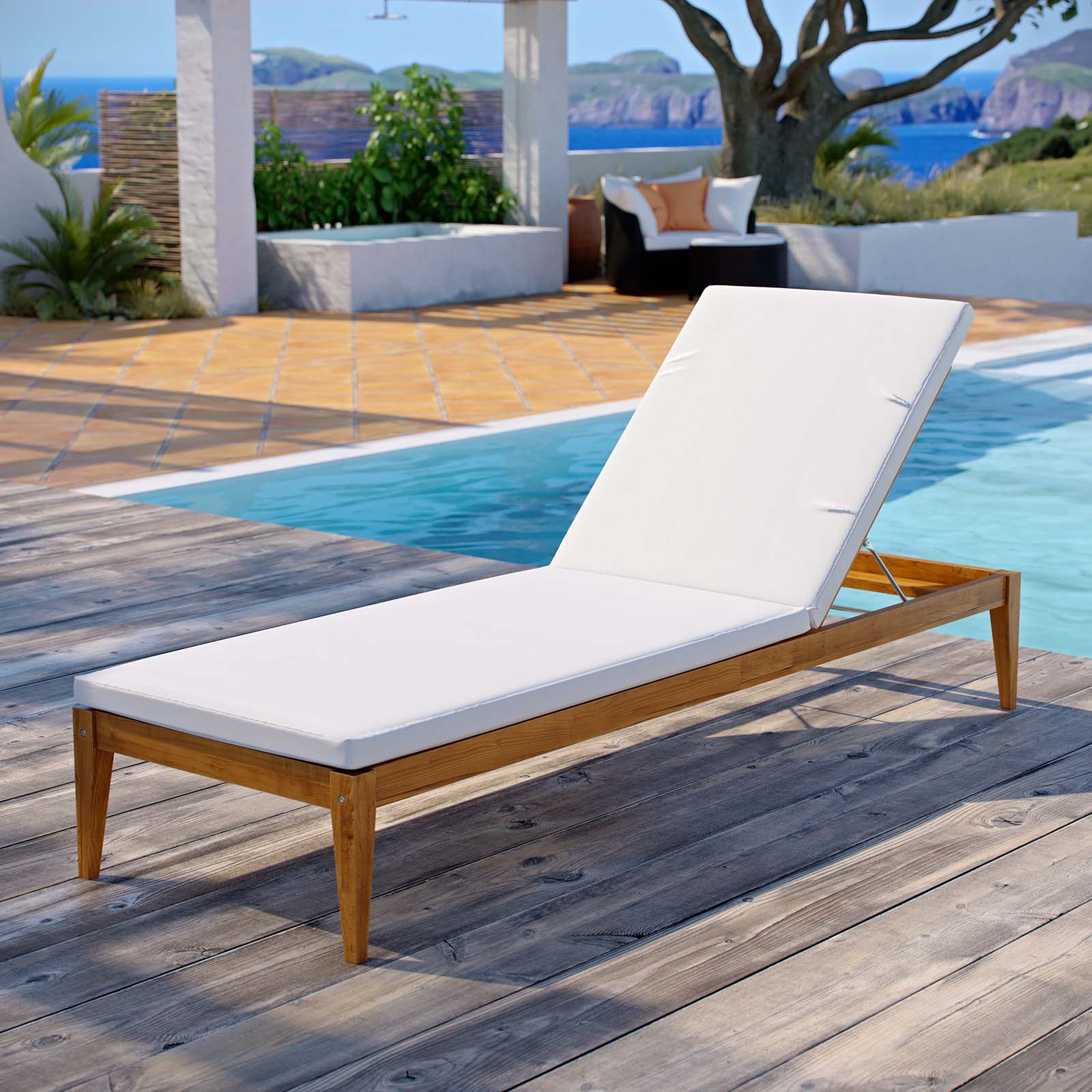 Northlake Outdoor Patio Premium Grade A Teak Wood Chaise Lounge-Outdoor Chaise-Modway-Wall2Wall Furnishings