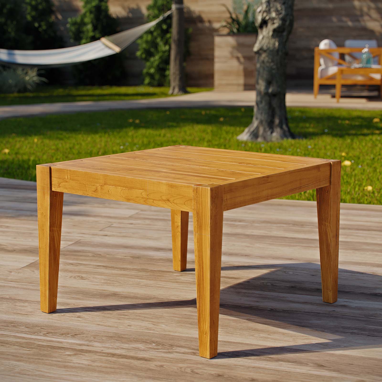Northlake Outdoor Patio Premium Grade A Teak Wood Side Table-Outdoor End Table-Modway-Wall2Wall Furnishings