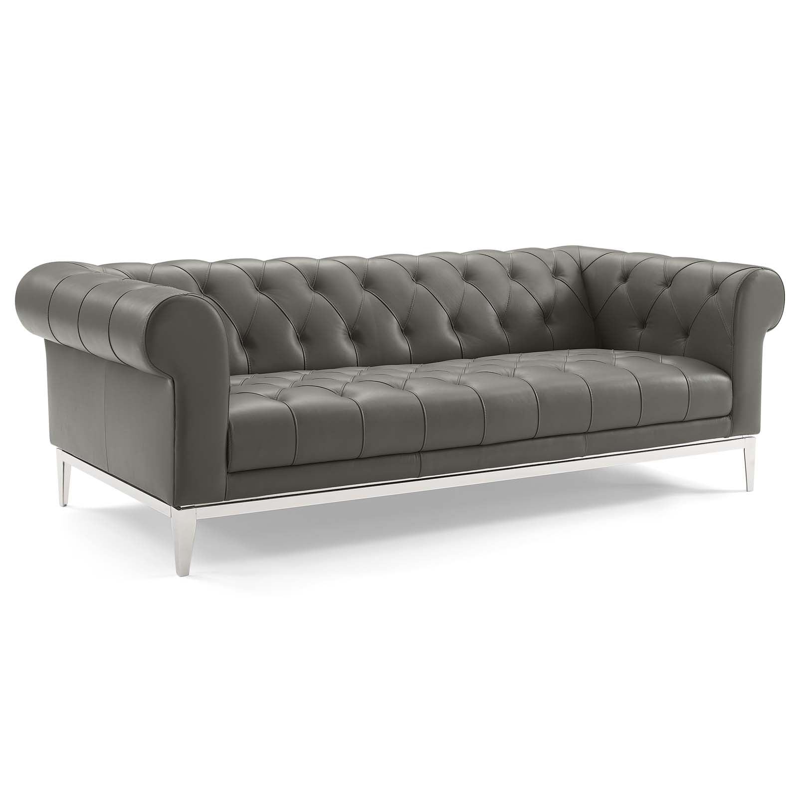 Idyll Tufted Button Upholstered Leather Chesterfield Sofa-Sofa-Modway-Wall2Wall Furnishings