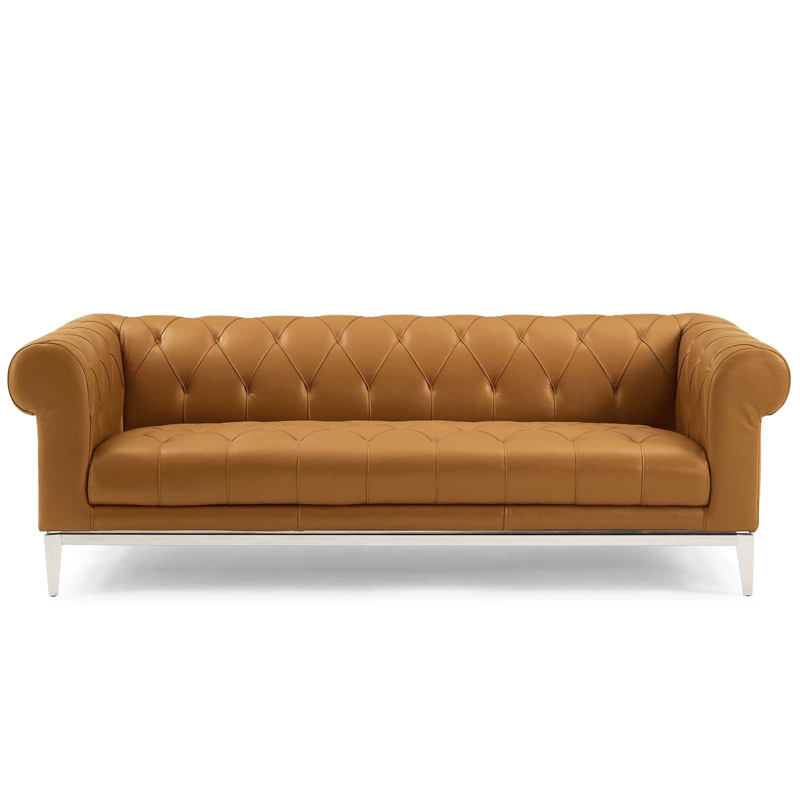 Idyll Tufted Button Upholstered Leather Chesterfield Sofa-Sofa-Modway-Wall2Wall Furnishings