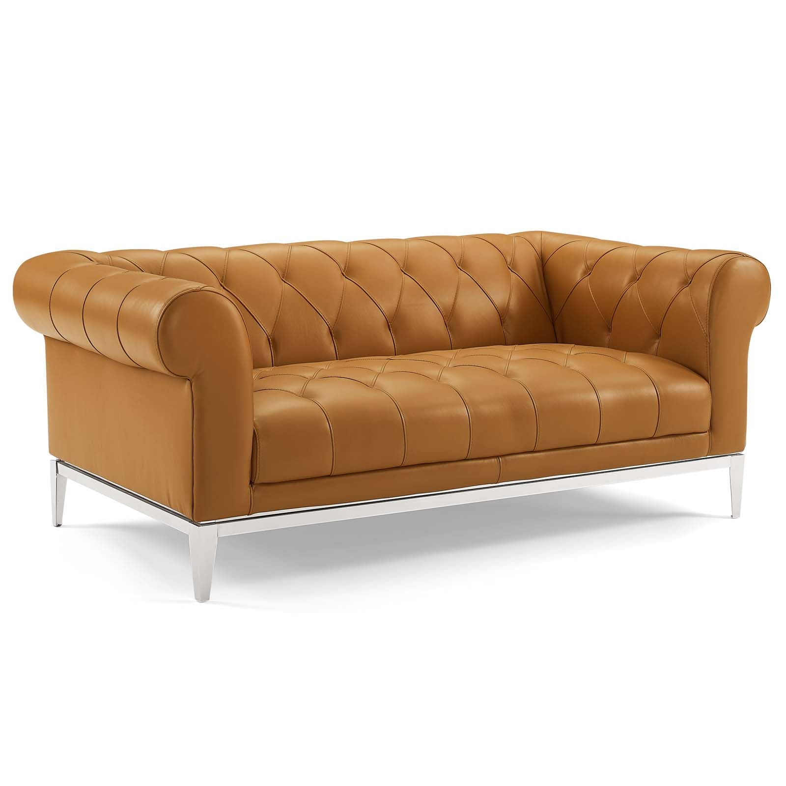Idyll Tufted Button Upholstered Leather Chesterfield Loveseat-Loveseat-Modway-Wall2Wall Furnishings